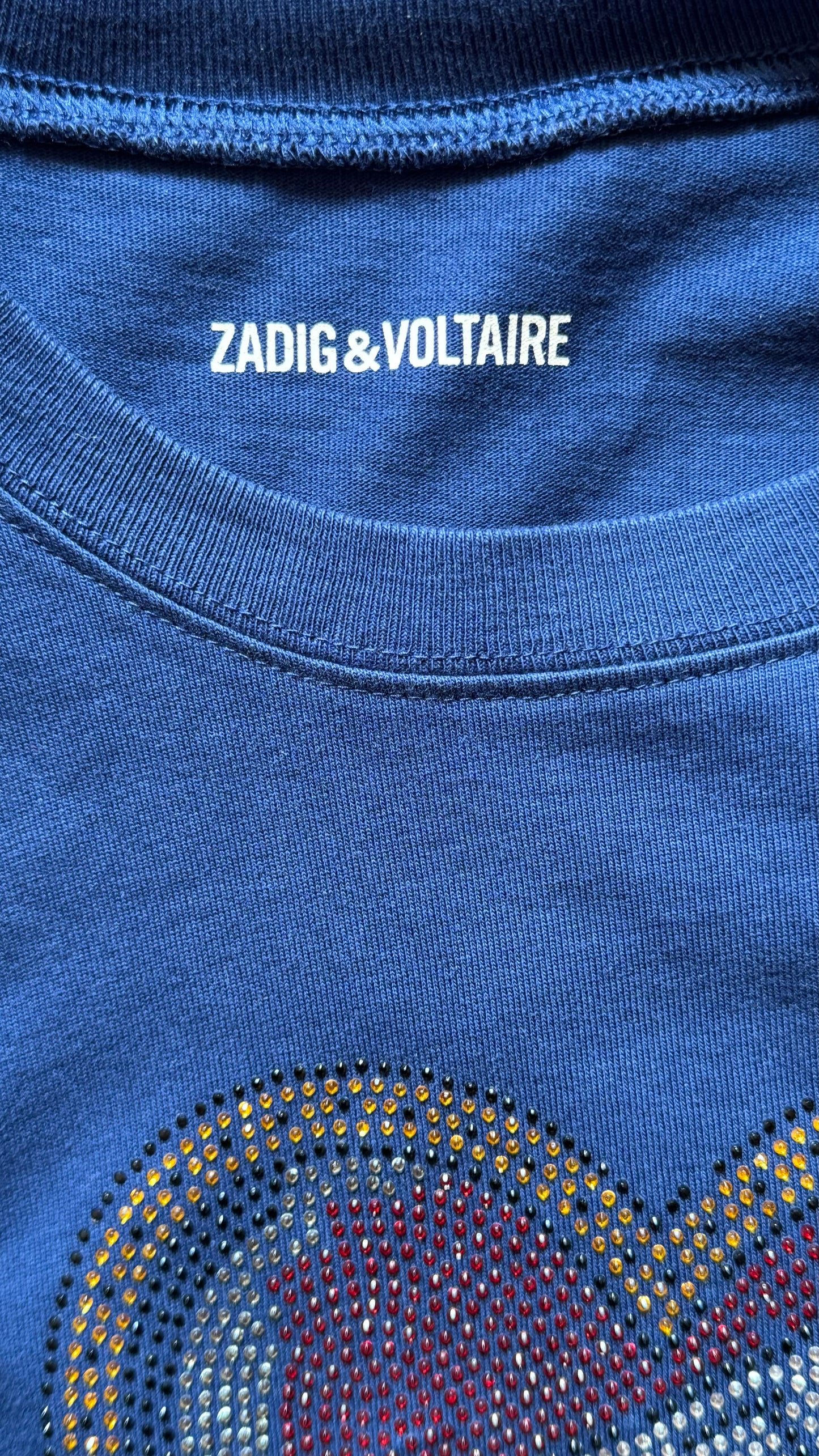 T-shirt marine strass Zadig & Voltaire - XS