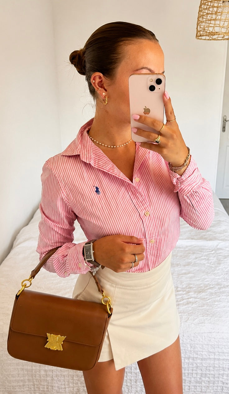 Chemise rayée rose Ralph Lauren - S