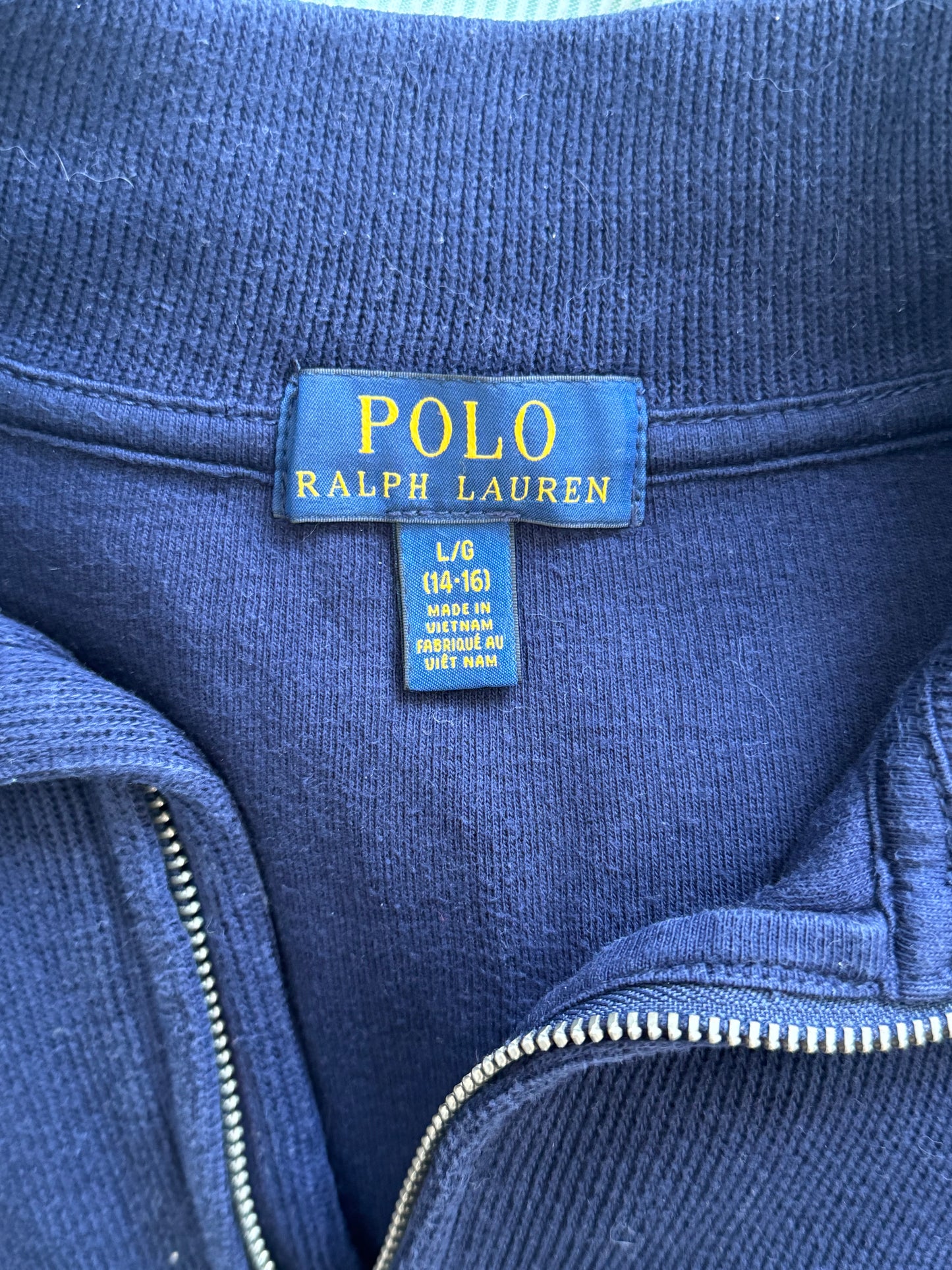 Pull demi-zippé bleu marine Ralph Lauren - XS/S