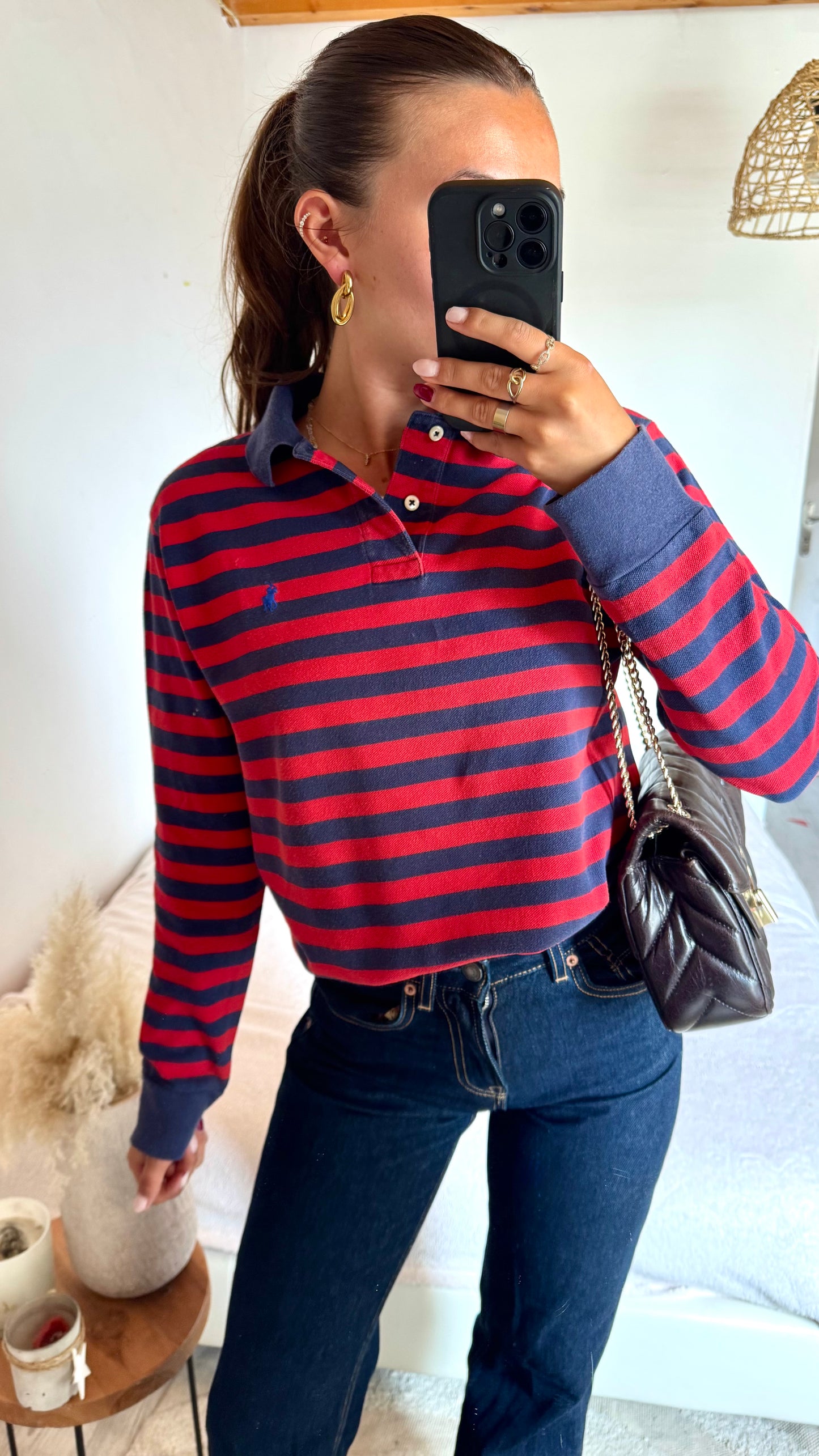 Polo manches longues rayé Ralph Lauren - S