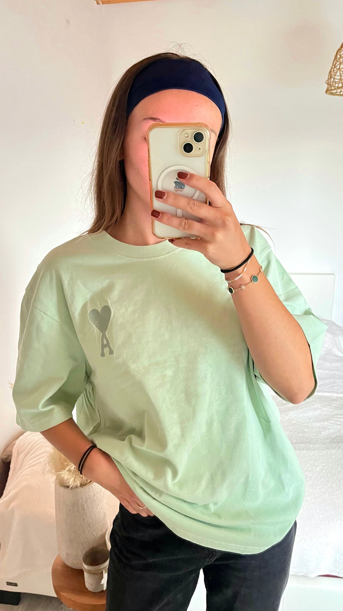 T-shirt vert pastel Ami Paris - M homme / XL femme