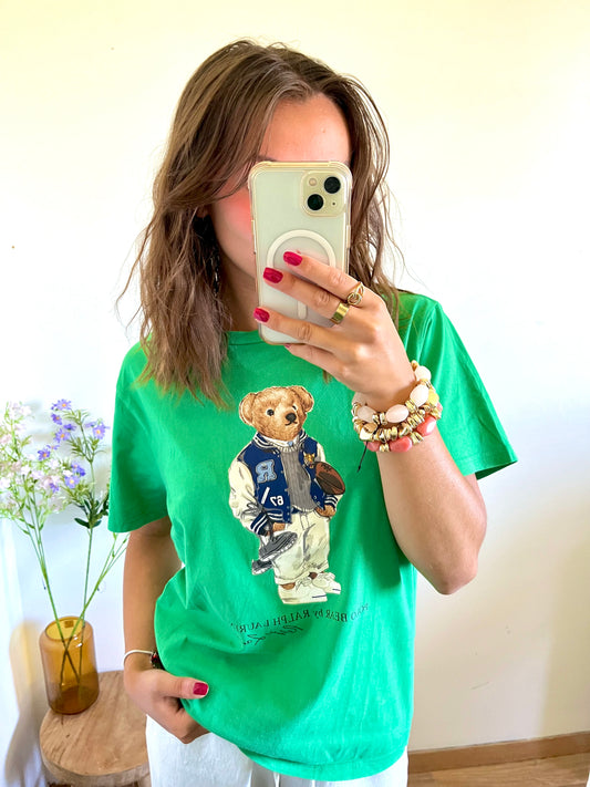 T-shirt vert nounours Ralph Lauren - S