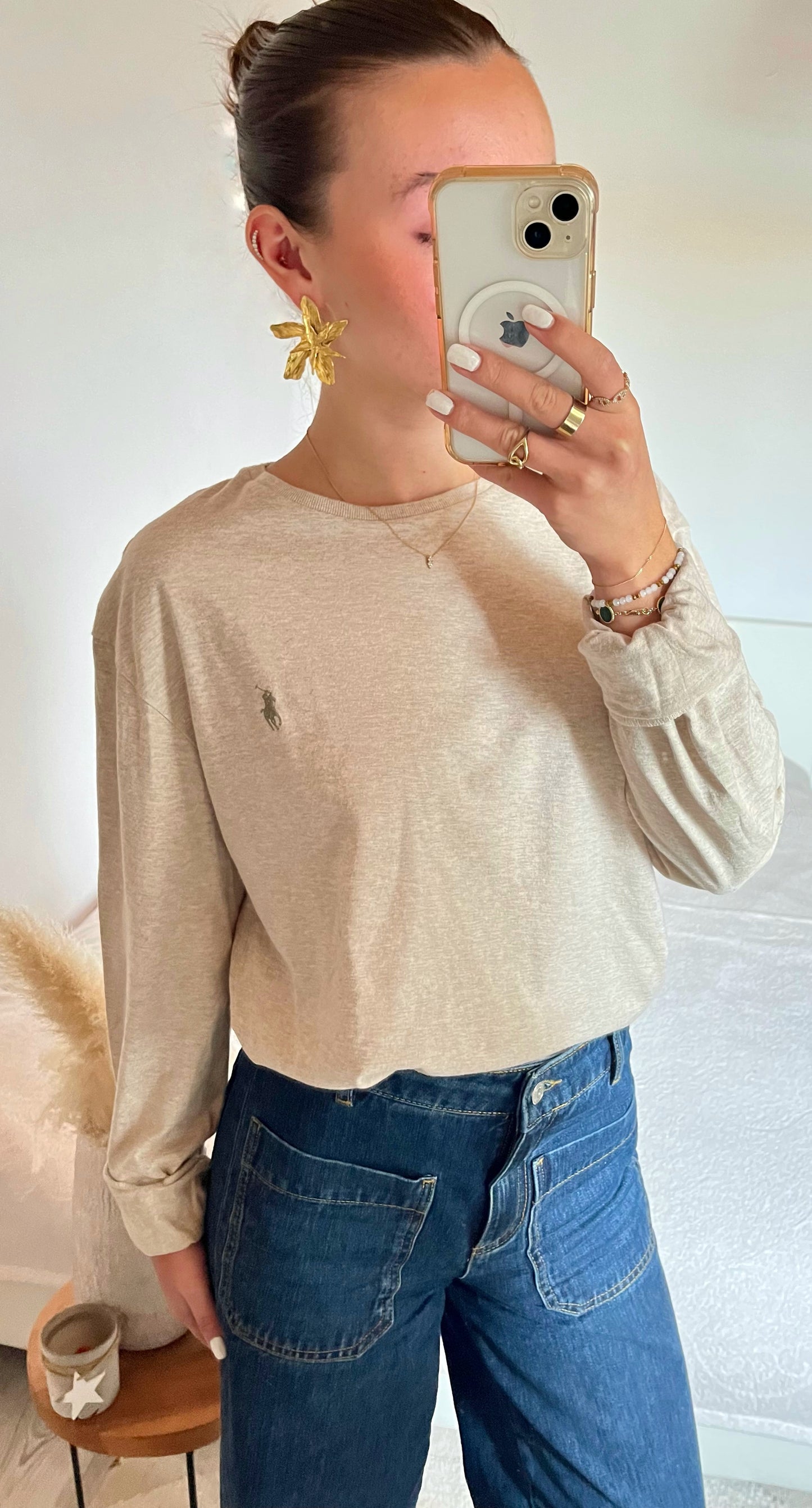 Pull fin beige Ralph Lauren - M homme / L femme