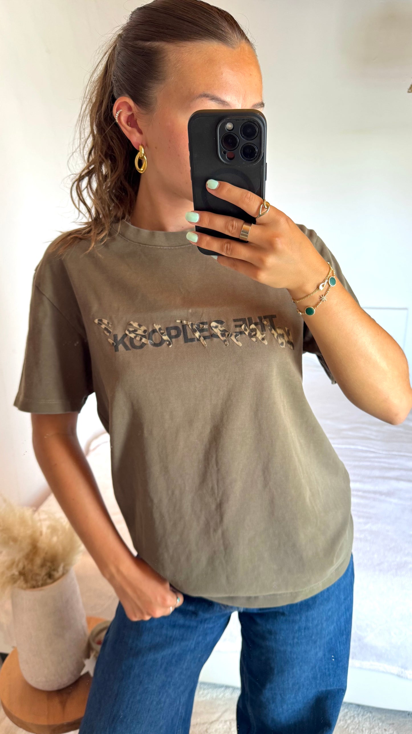 T-shirt kaki leopard The Kooples - M