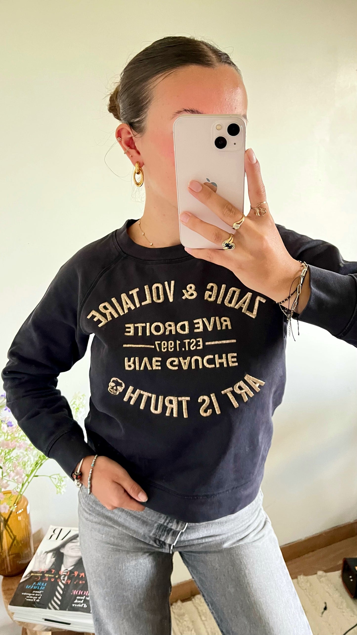 Pull col rond noir Zadig & Voltaire - S