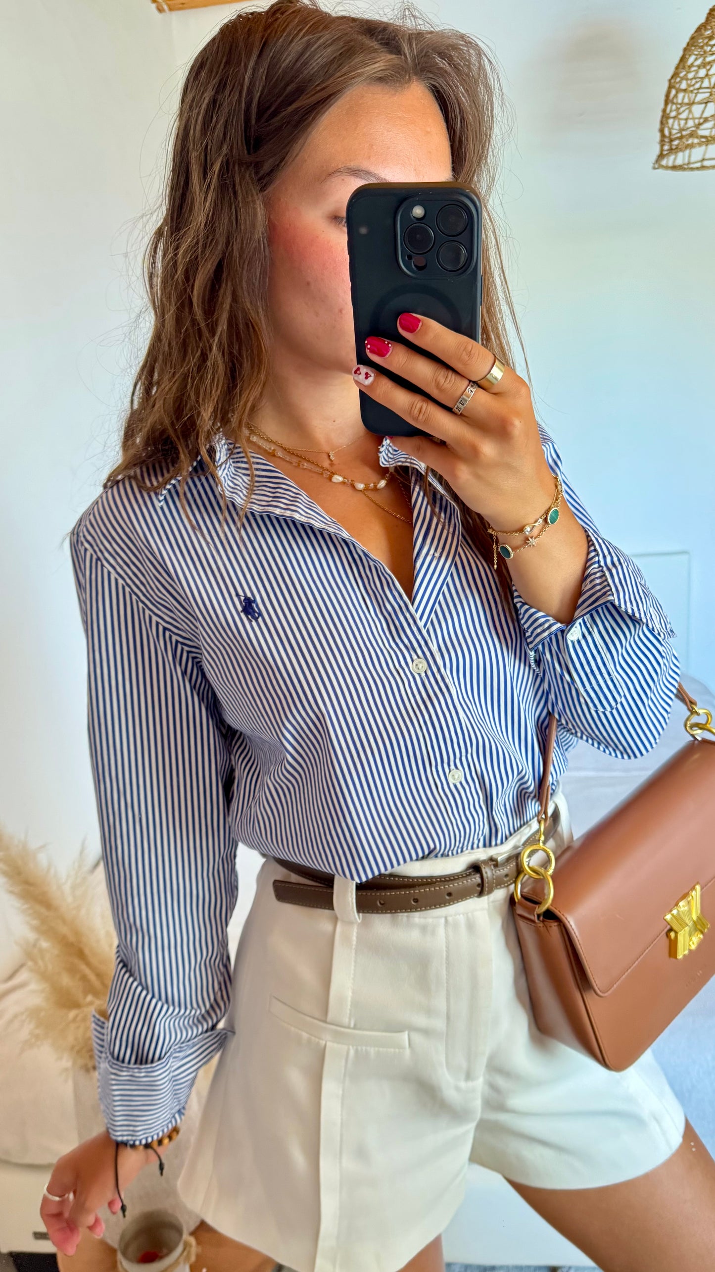 Chemise rayée bleue Ralph Lauren - S