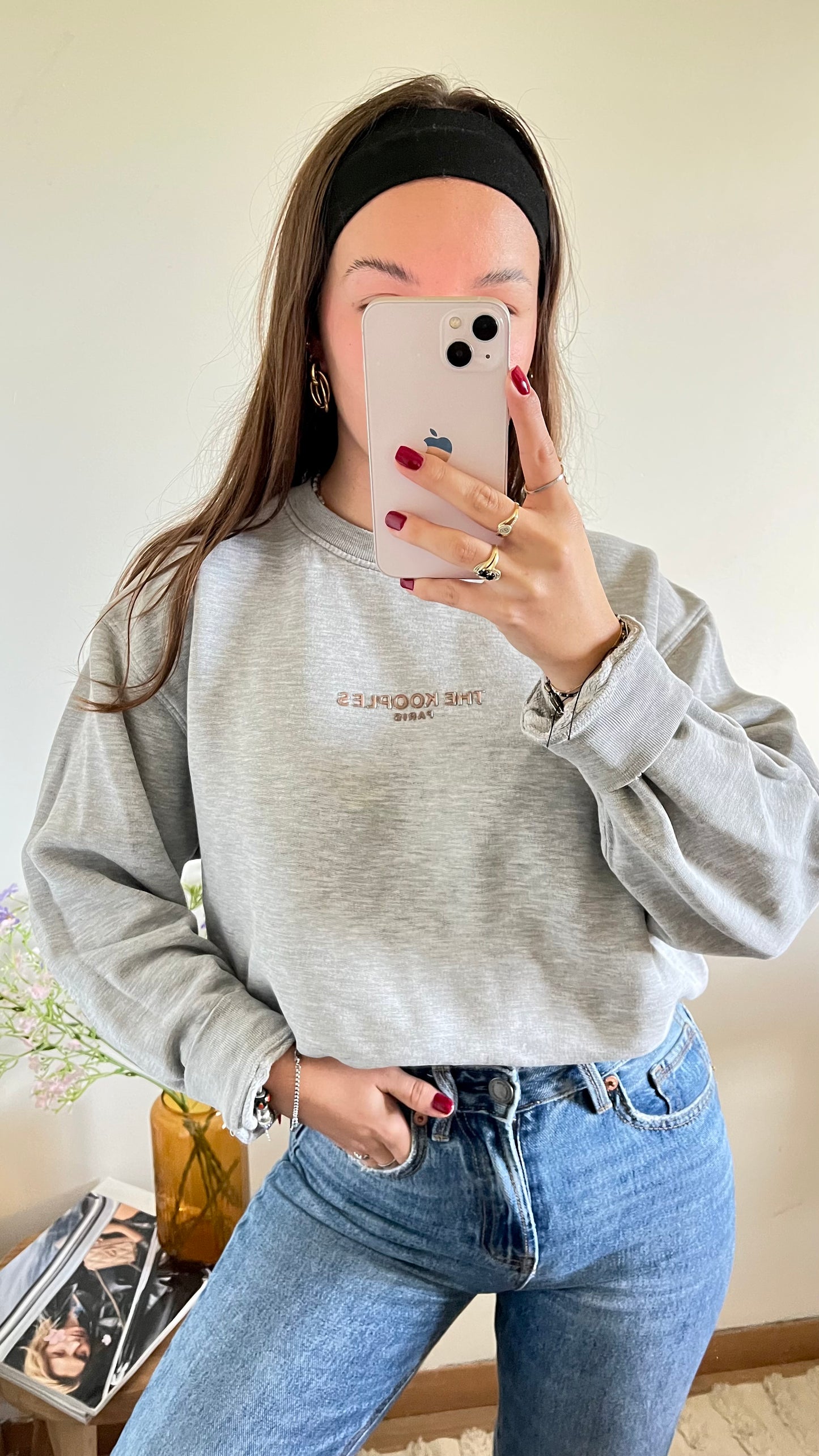 Sweat col rond gris The Kooples - S