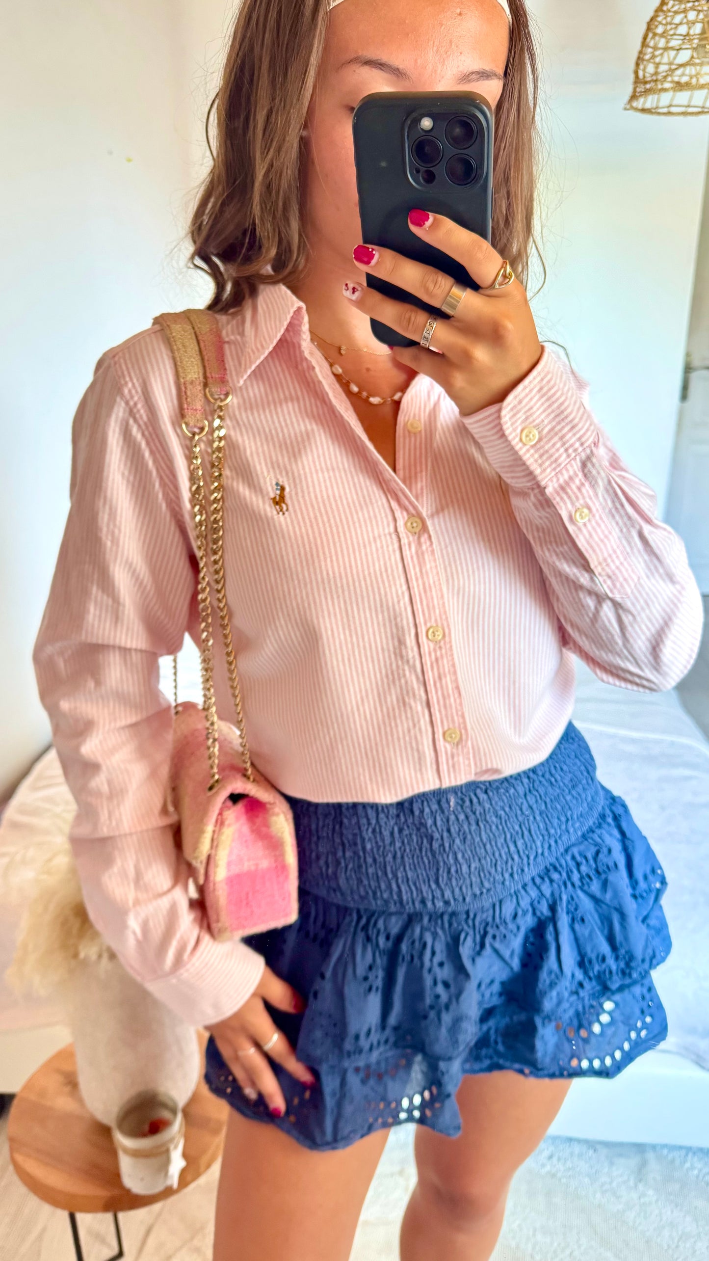 Chemise rayée rose Ralph Lauren - S