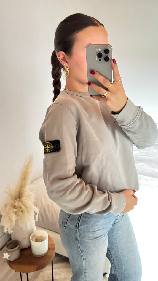 Pull col rond gris Stone Island - S