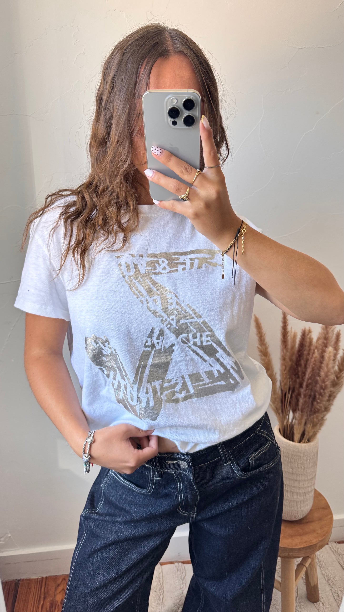 T-shirt blanc logo argenté Zadig & Voltaire - M