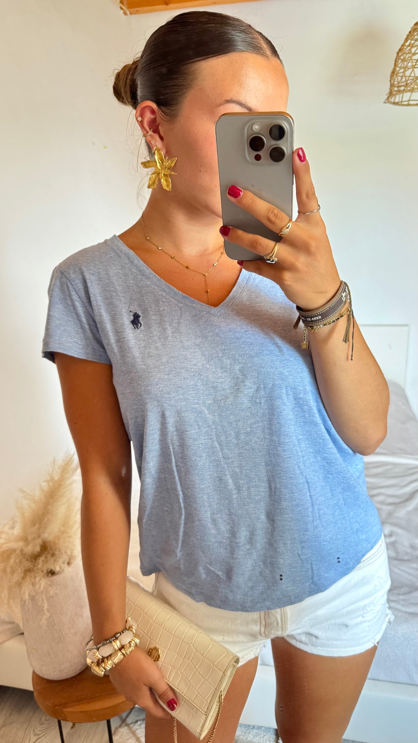 T-shirt bleu ciel Ralph Lauren - S