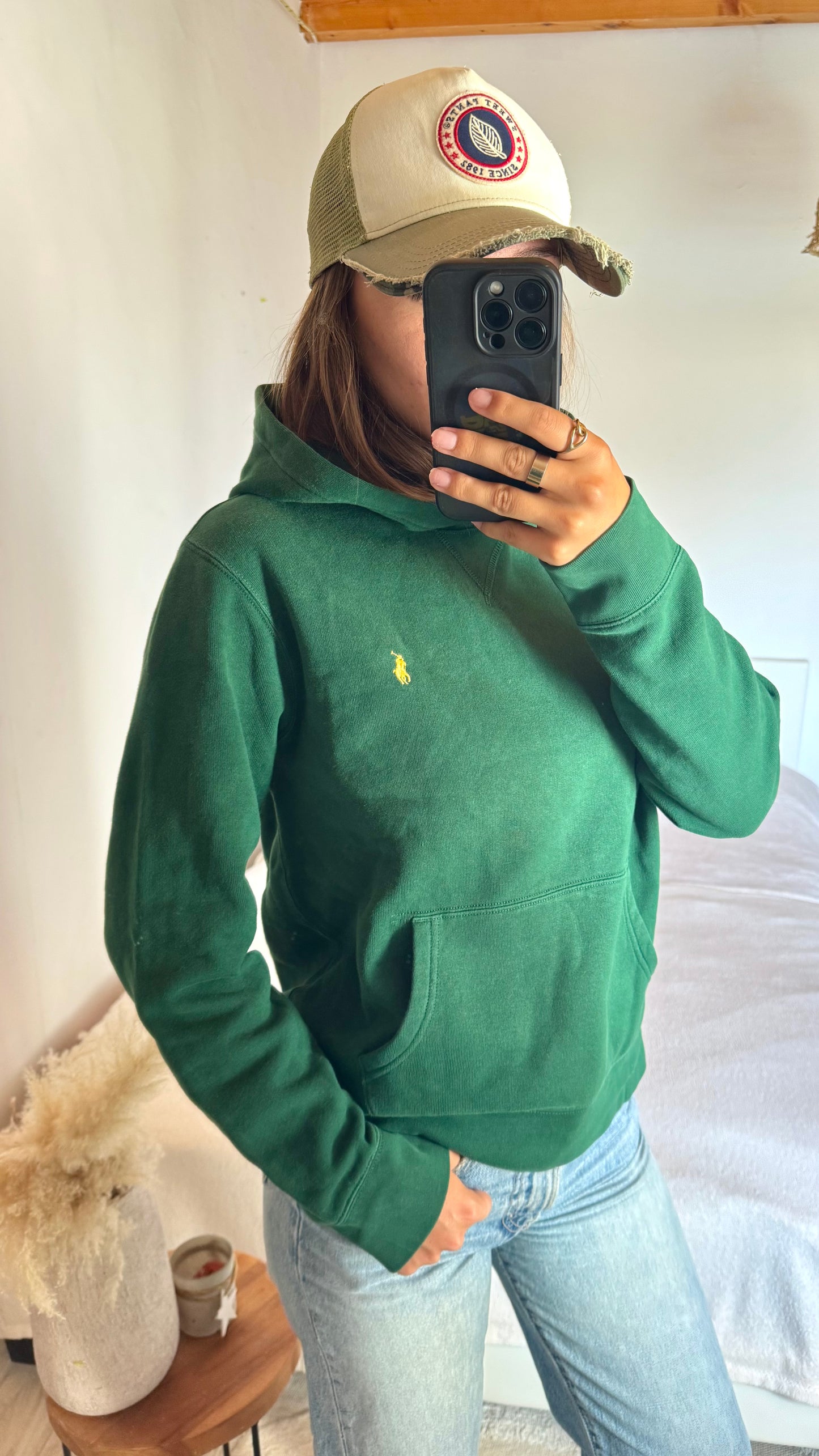 Sweat à capuche vert foncé Ralph Lauren - XS/S