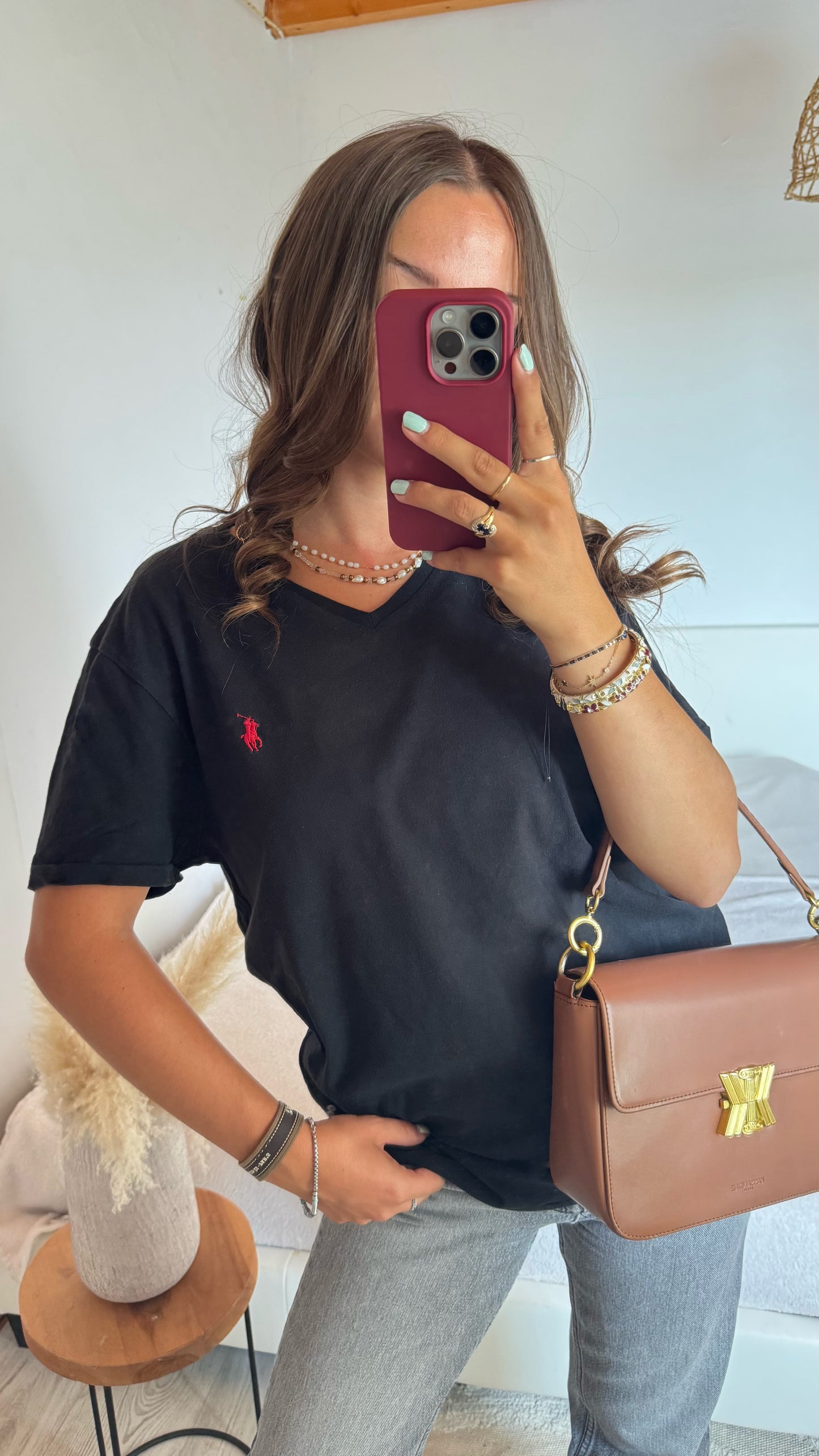 T-shirt noir Ralph Lauren - M homme / L femme