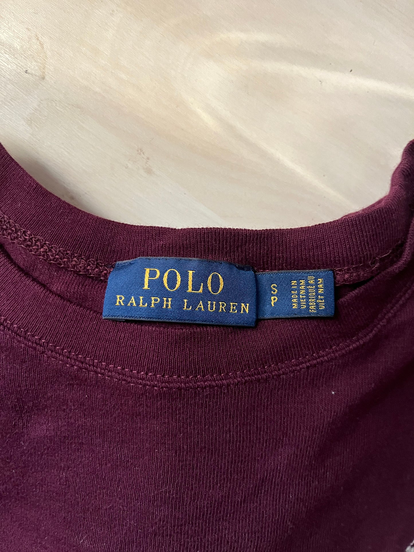 Pull col rond bordeaux Ralph Lauren  - S