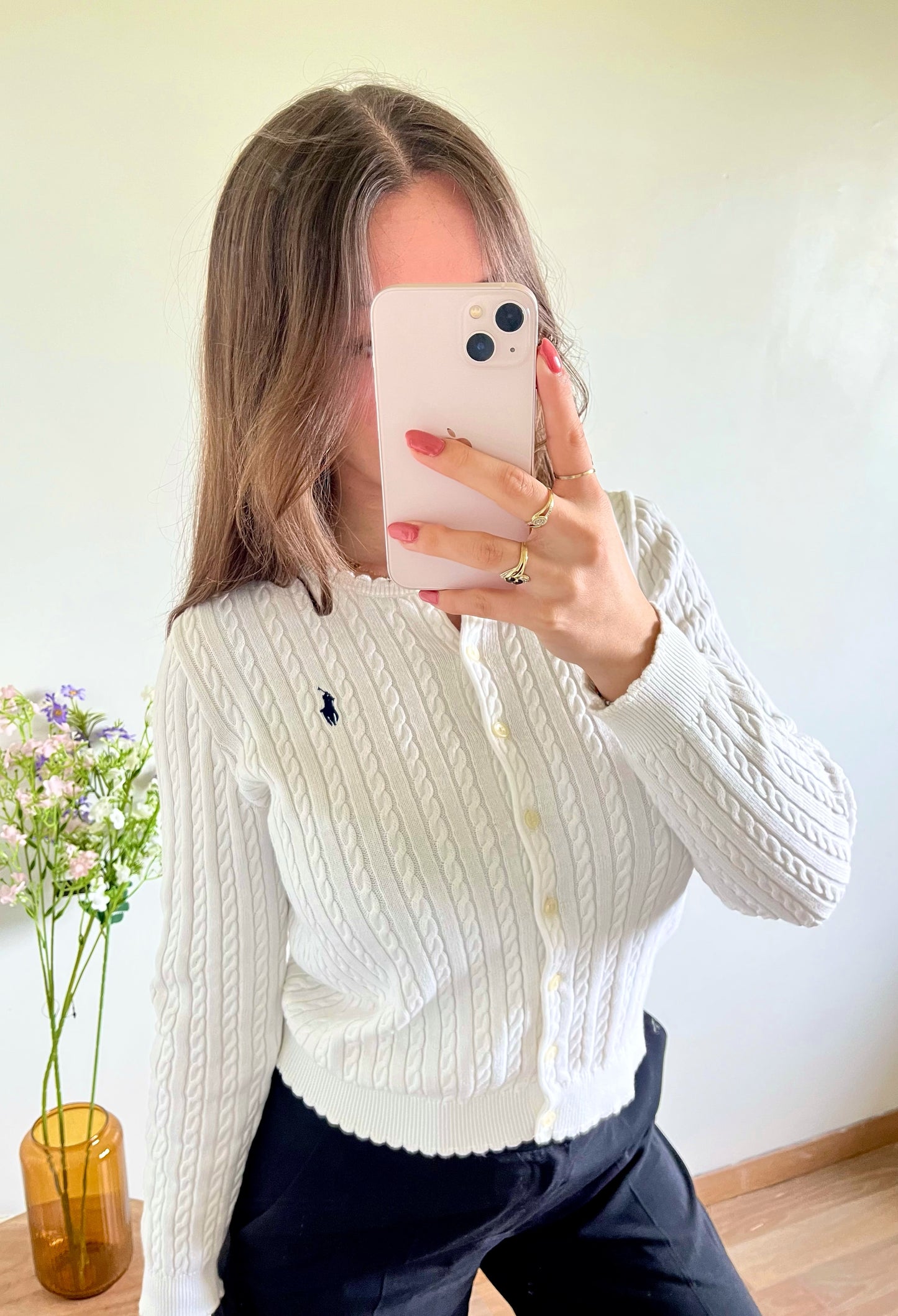 Gilet torsadé blanc Ralph Lauren - XS