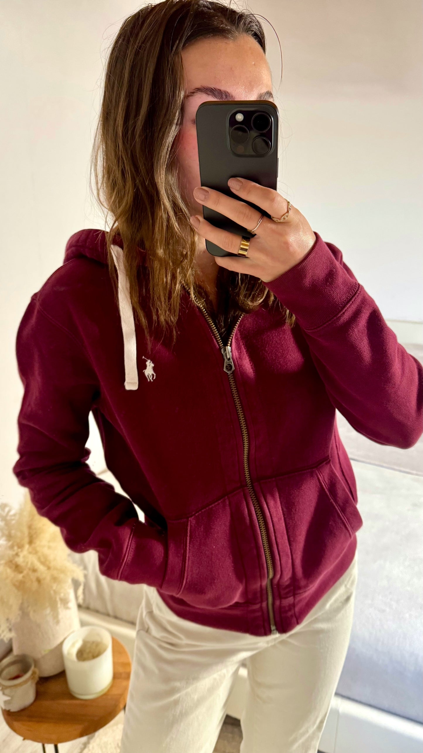 Veste à capuche bordeaux Ralph Lauren - XS homme / S femme