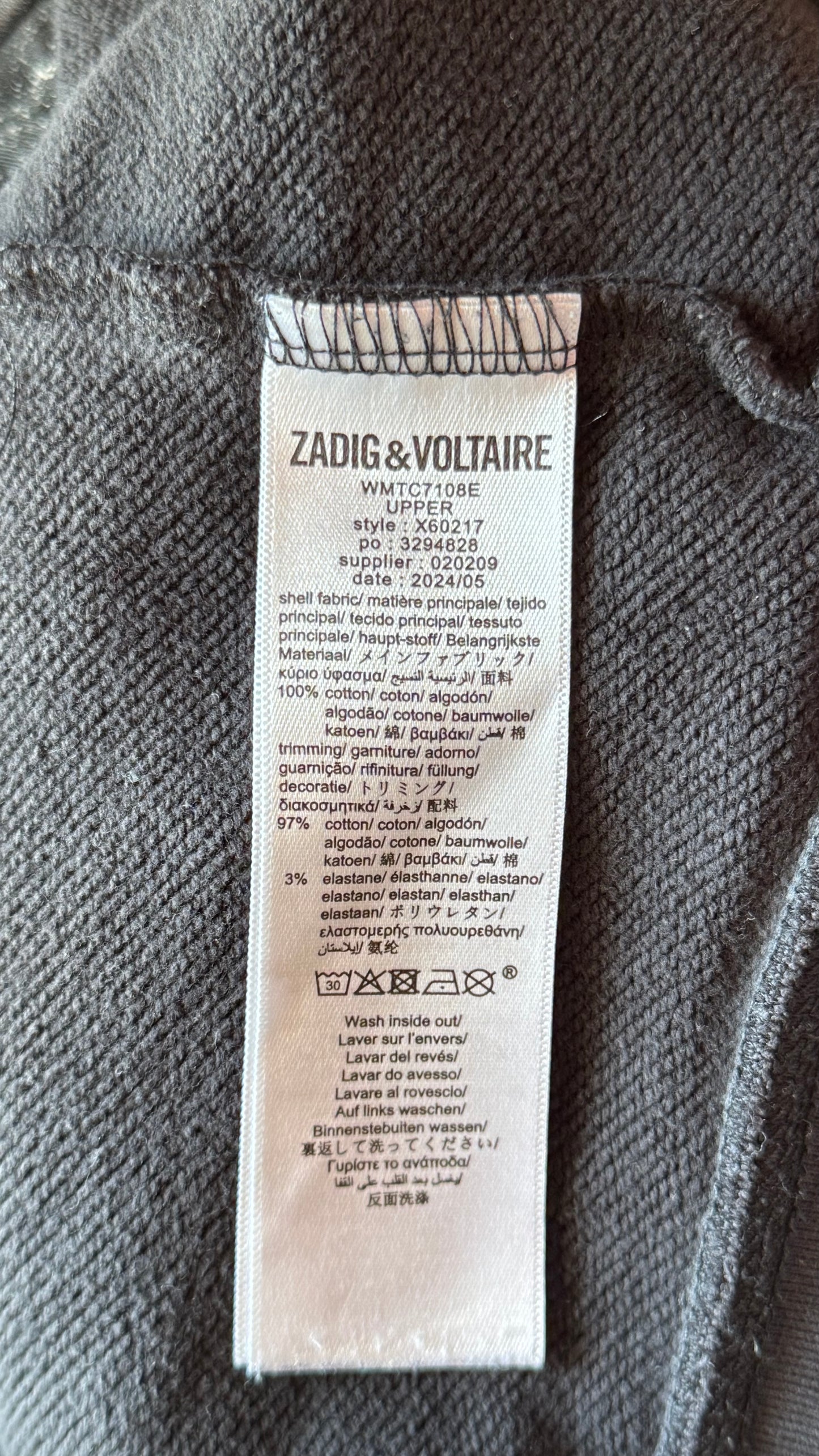 Sweat noir et doré Zadig & Voltaire - XS