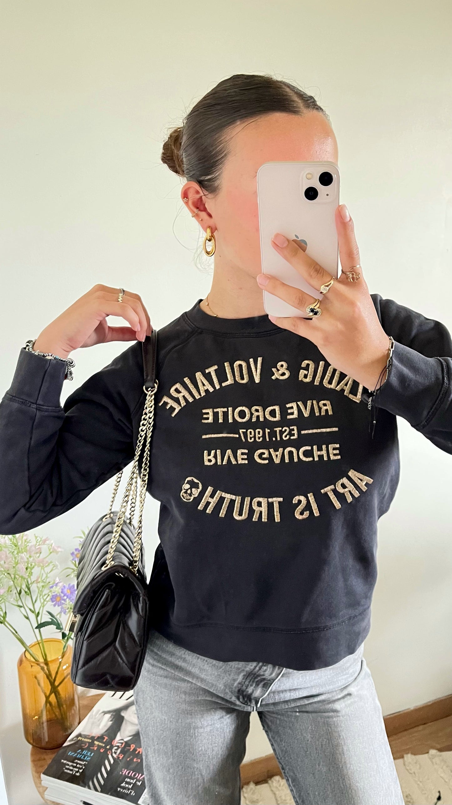 Pull col rond noir Zadig & Voltaire - S