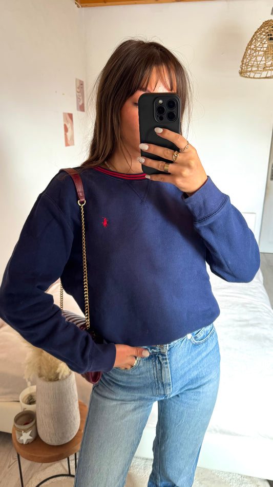 Sweat col rond bleu marine Ralph Lauren - S