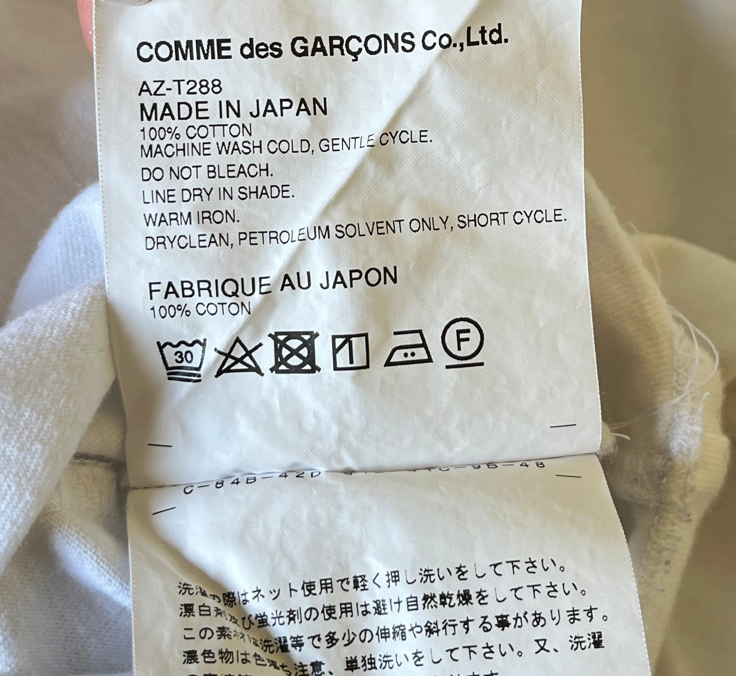 T-shirt blanc double cœur Comme Des Garçons - L/XL