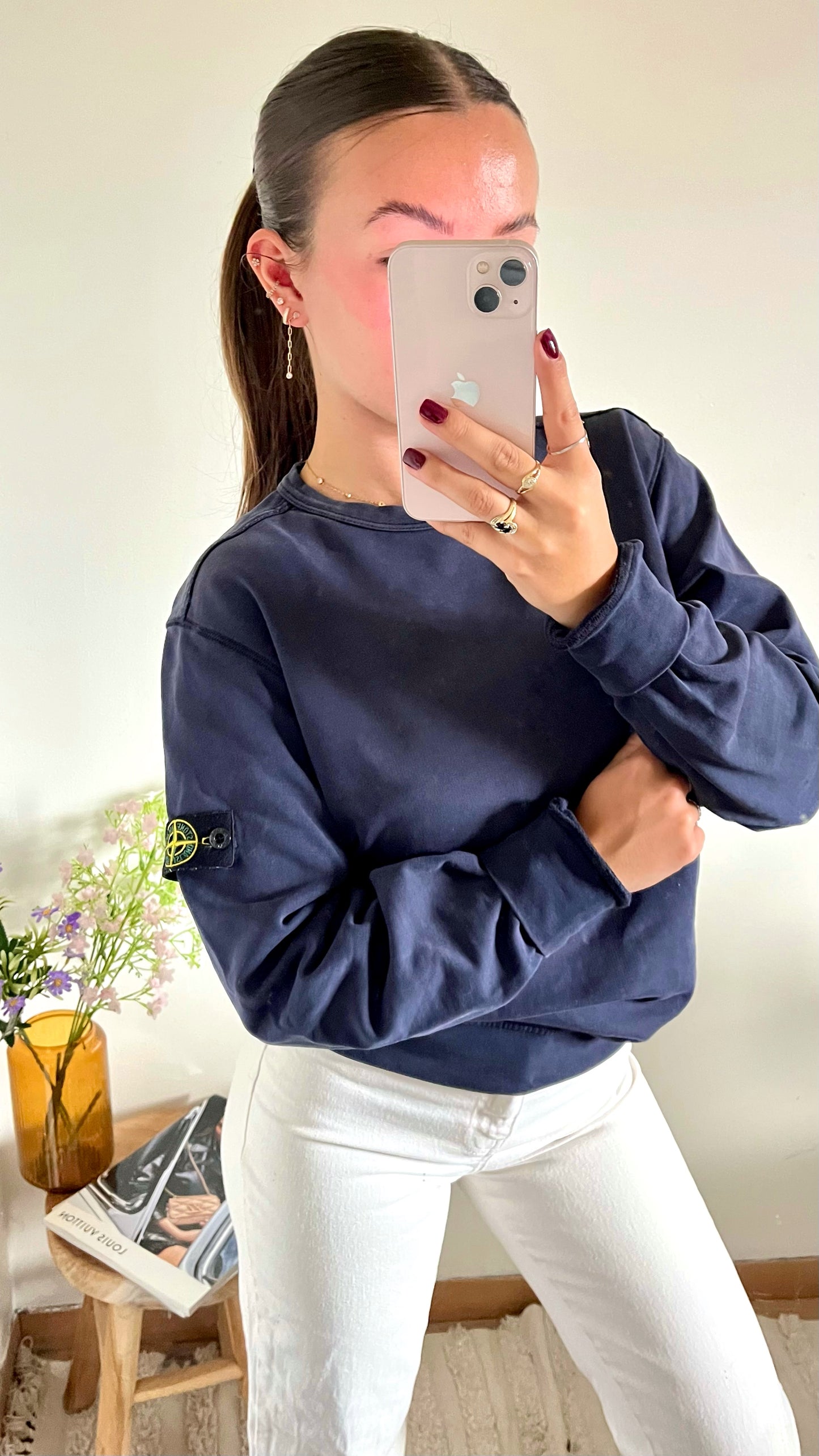 Pull bleu marine Stone Island - M