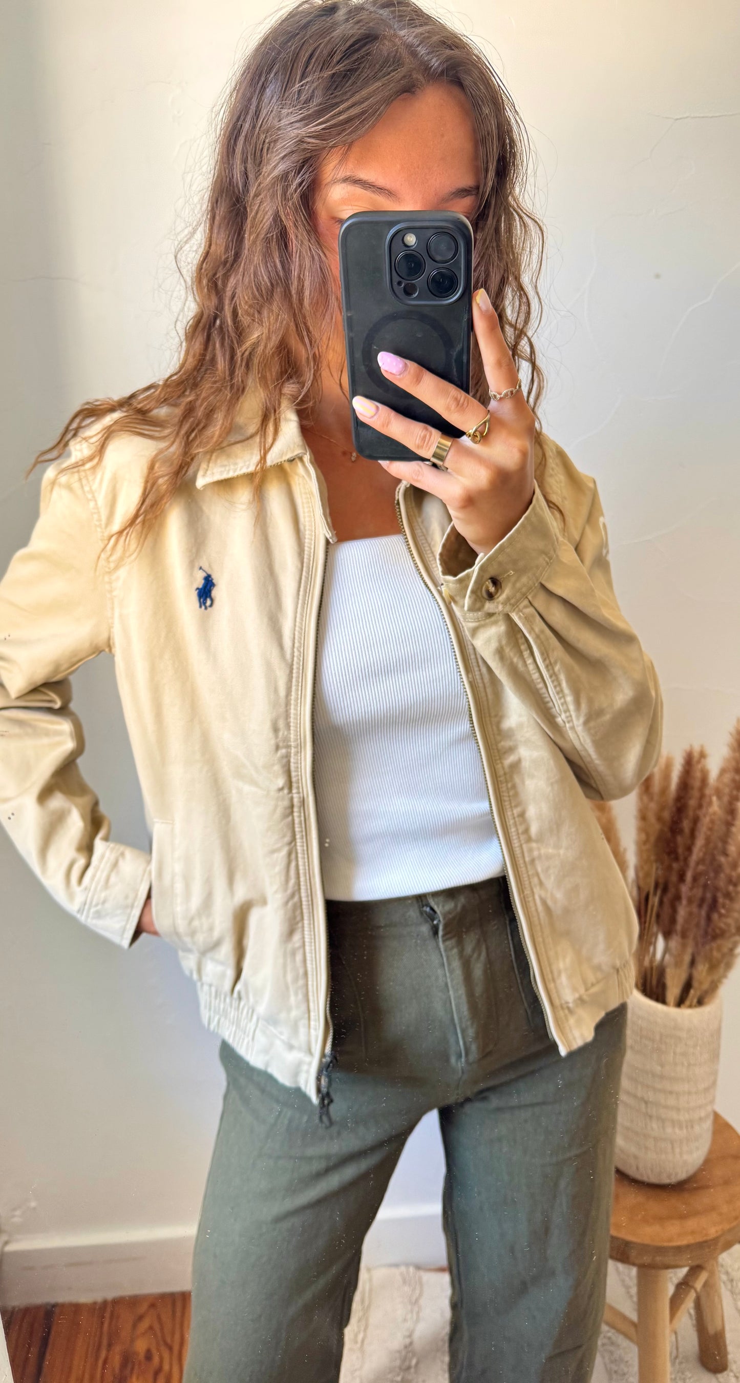 Veste en toile de coton beige Ralph Lauren - S