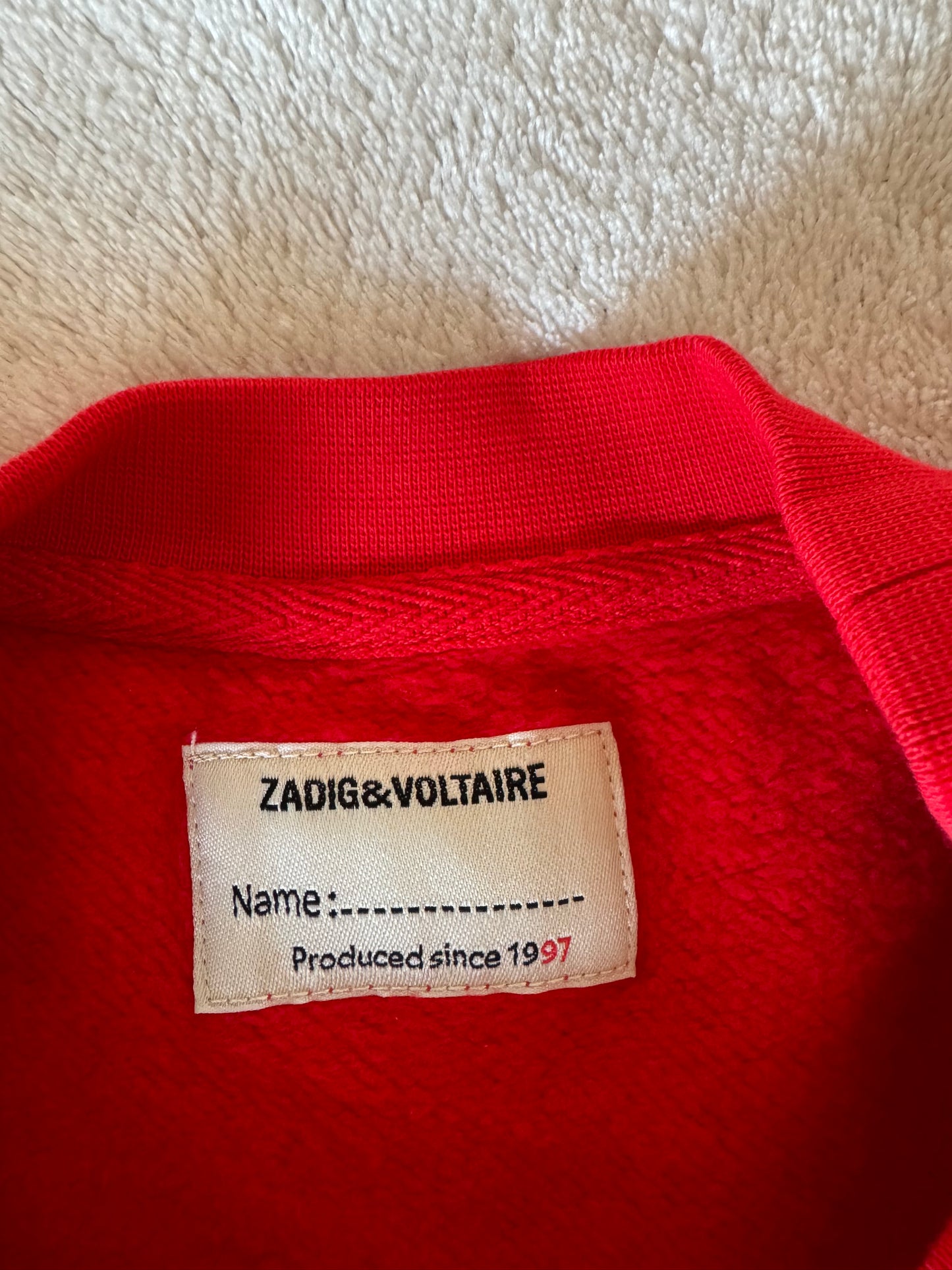 Sweat col rond rouge Zadig & Voltaire - S