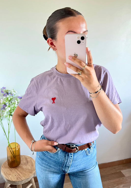 T-shirt mauve Ami Paris - S/M