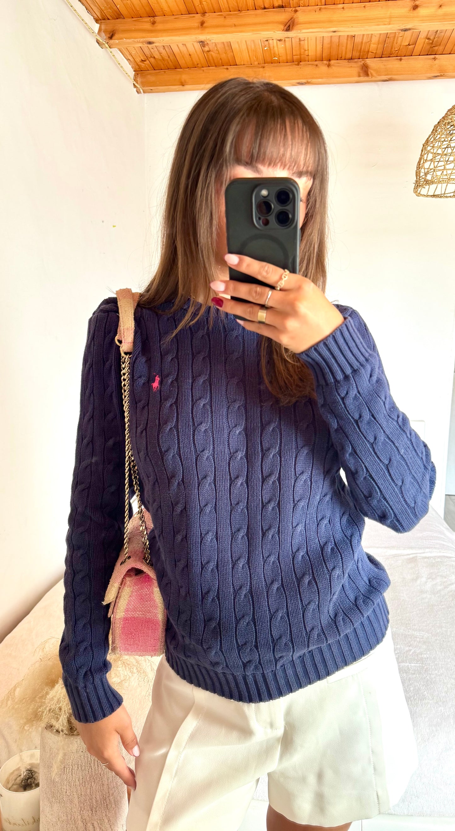Torsadé bleu marine Ralph Lauren - S