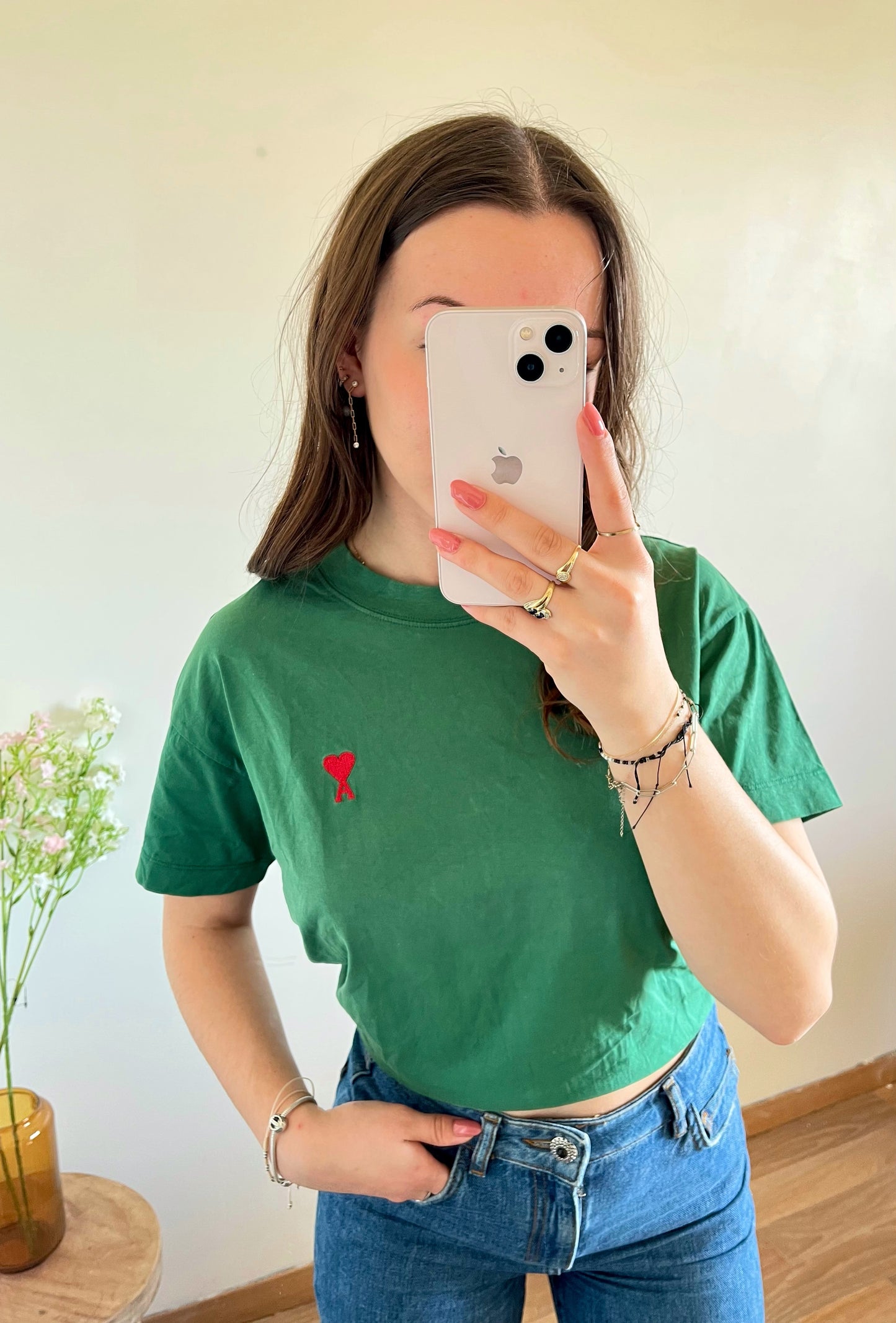 T-shirt vert Ami Paris - S