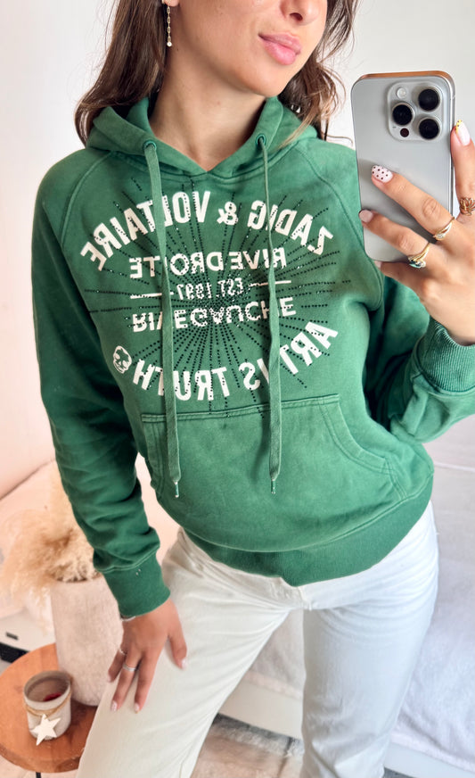 Sweat à capuche vert Zadig & Voltaire - S
