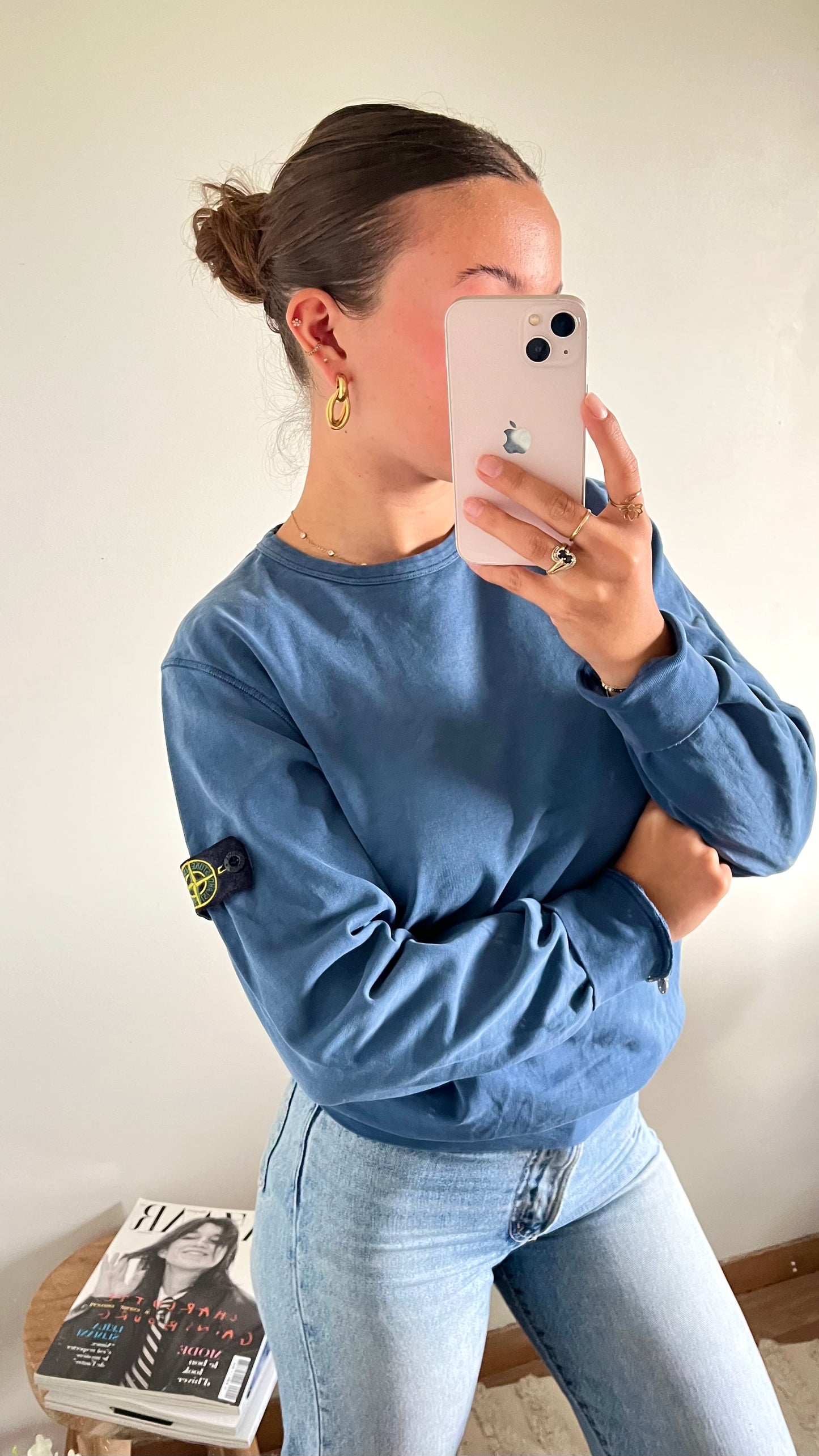 Pull bleu canard Stone Island - S