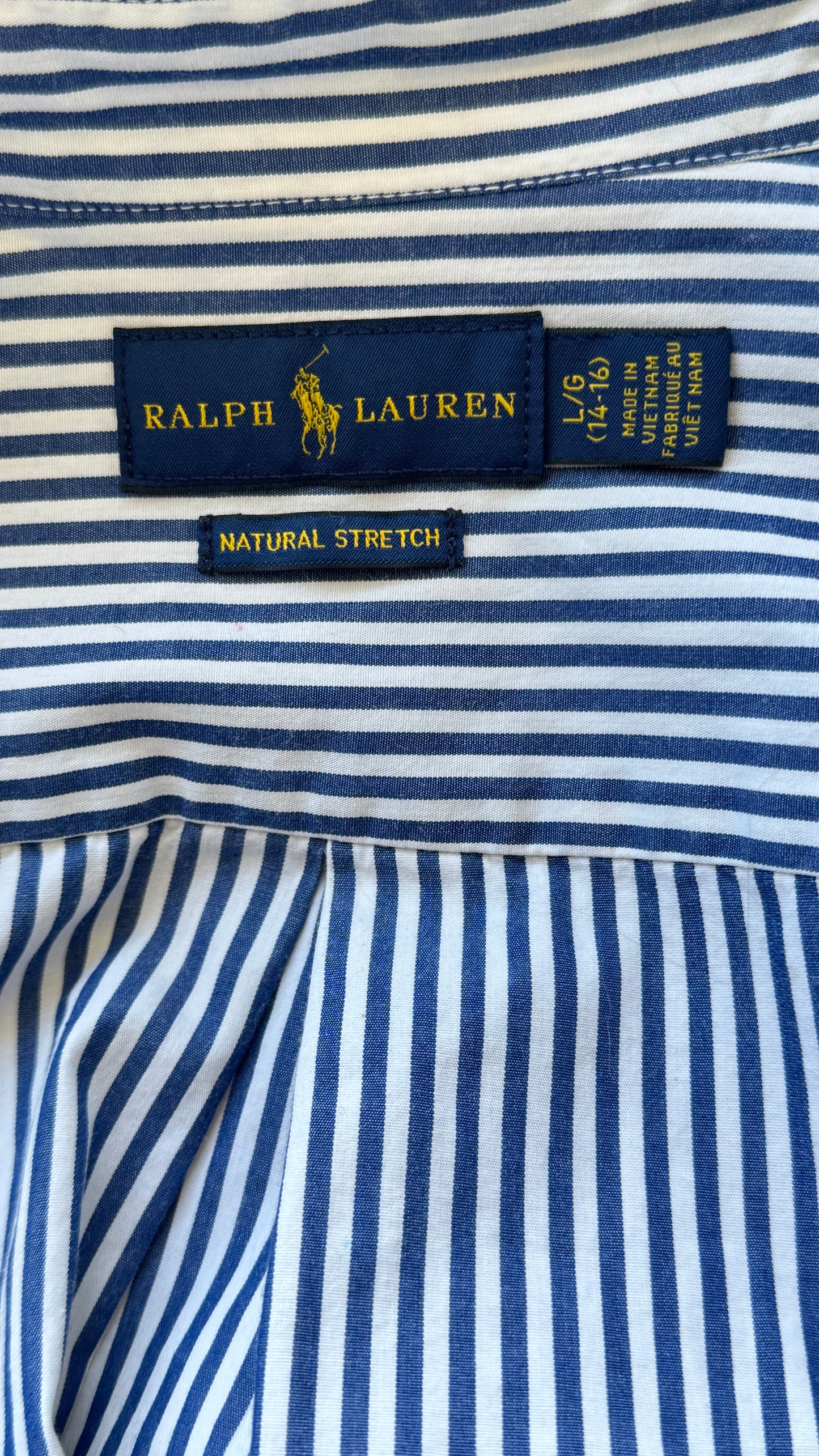 Chemise rayée bleue Ralph Lauren - XS