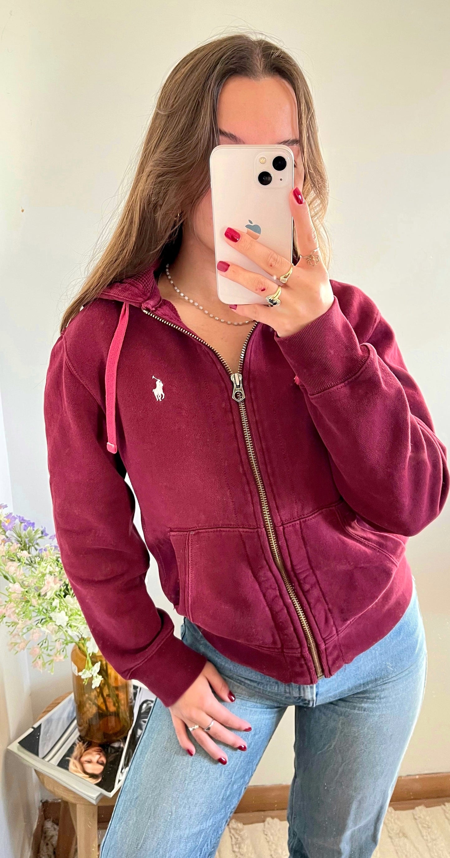 Veste a capuche bordeaux Ralph Lauren - S femme / XS homme