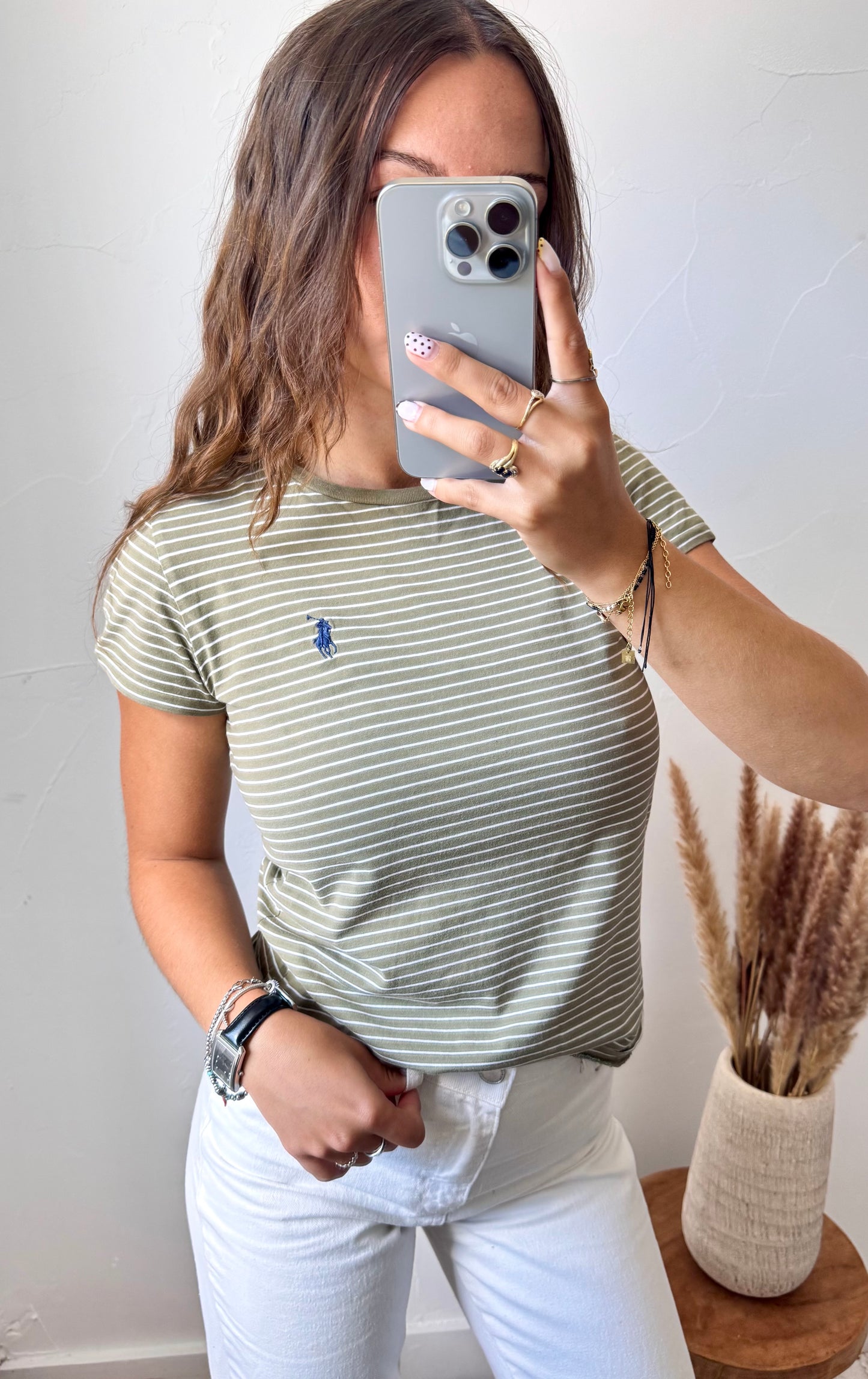 T-shirt rayé kaki Ralph Lauren - XS