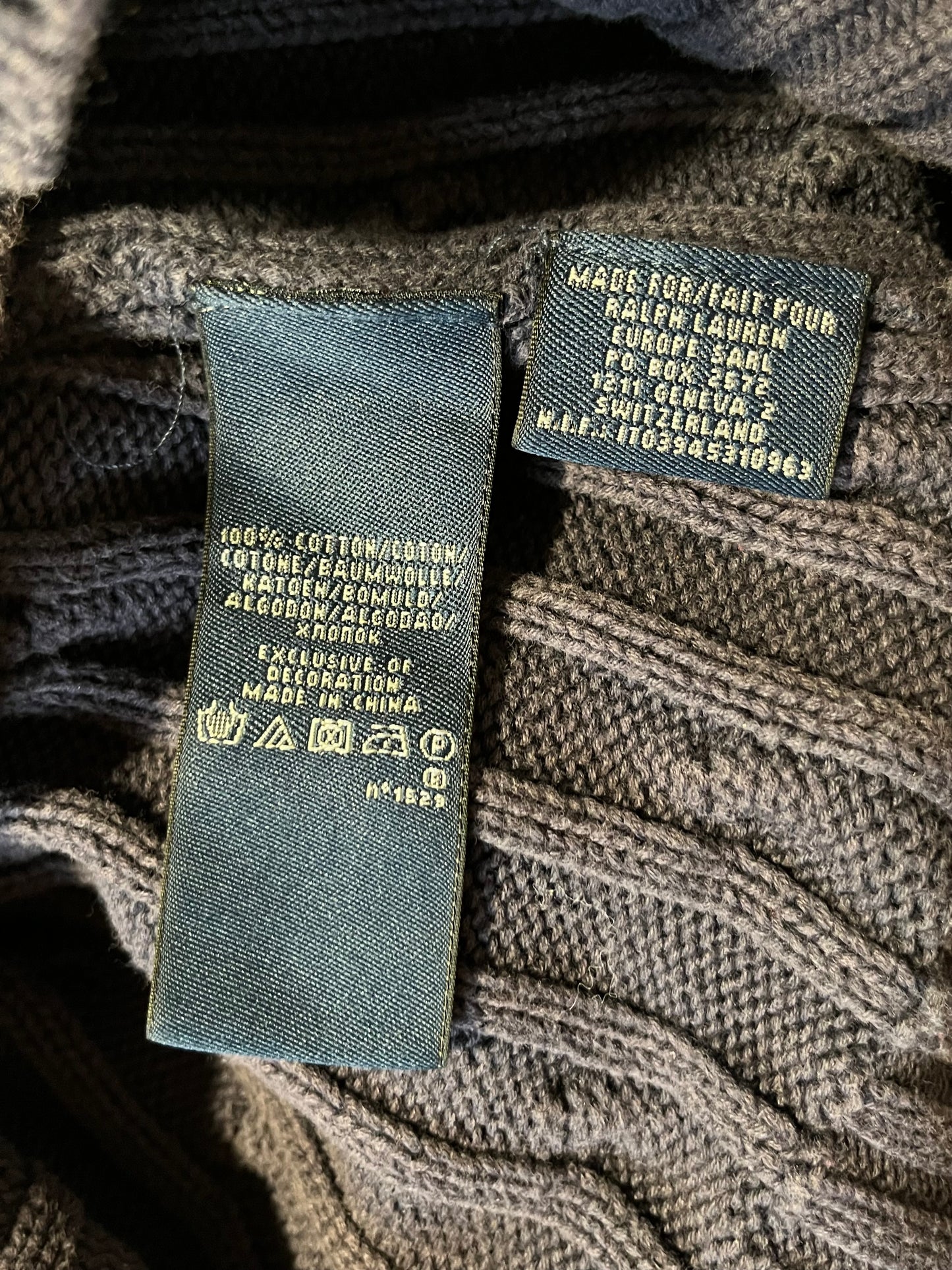 Ralph Lauren cable-knit sweater with VL collar