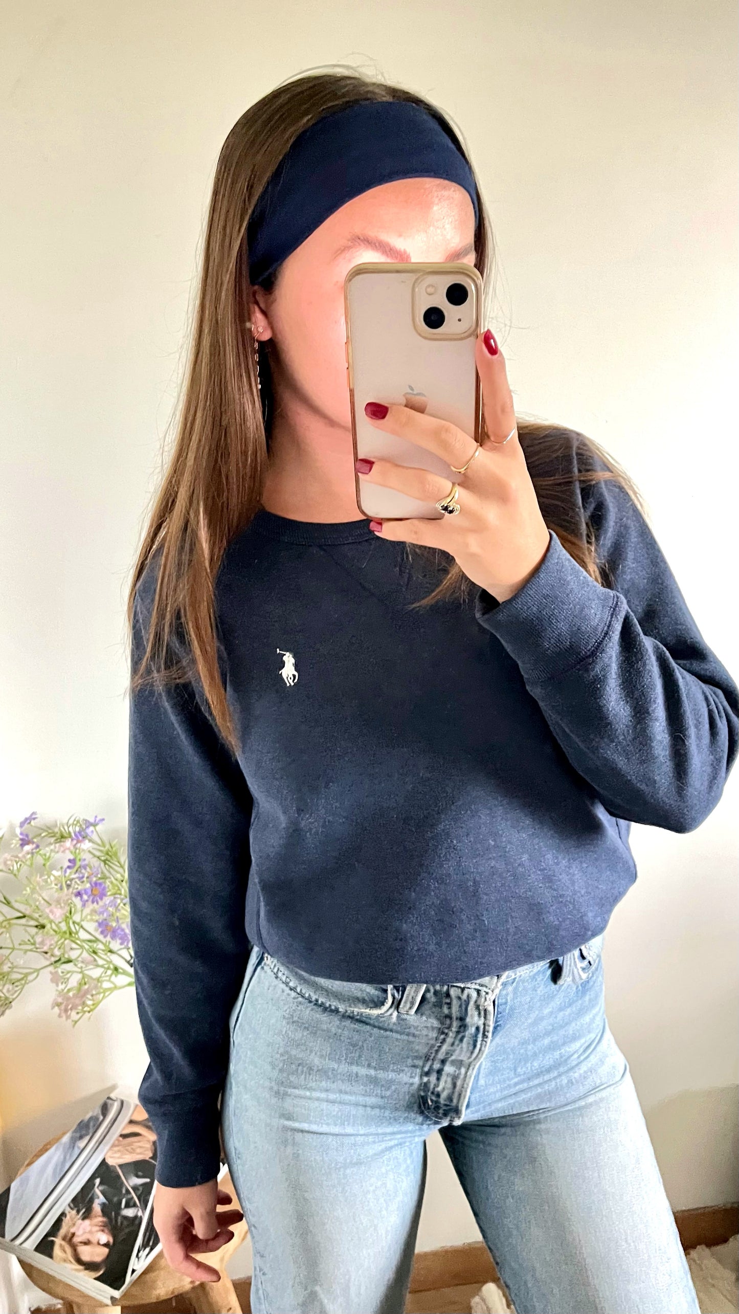 Sweat col rond marine Ralph Lauren - S