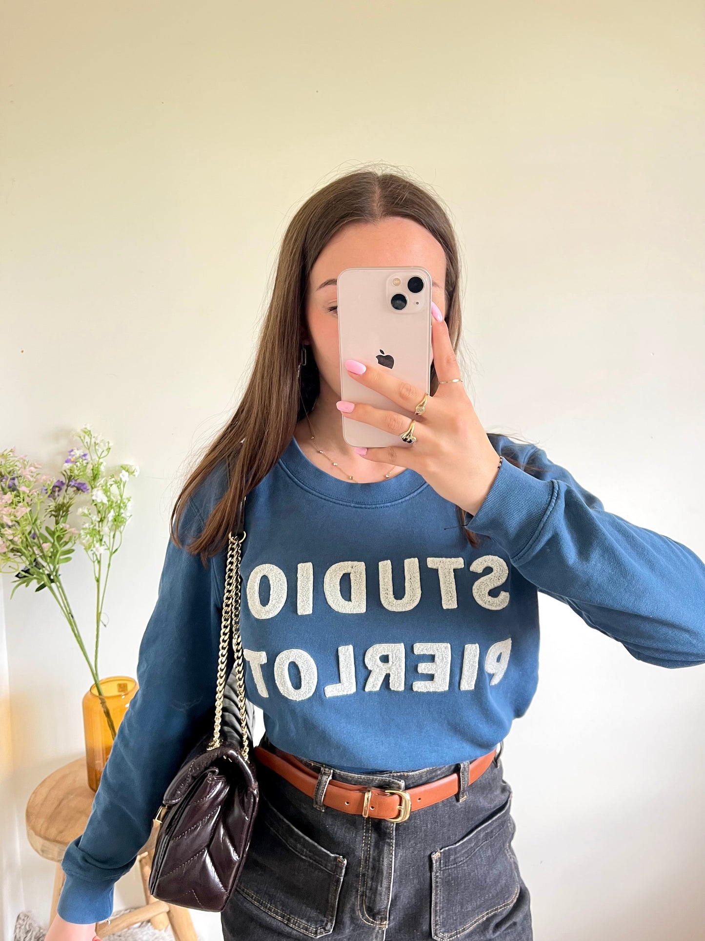 Pull col rond bleu Claudie Pierlot -  S