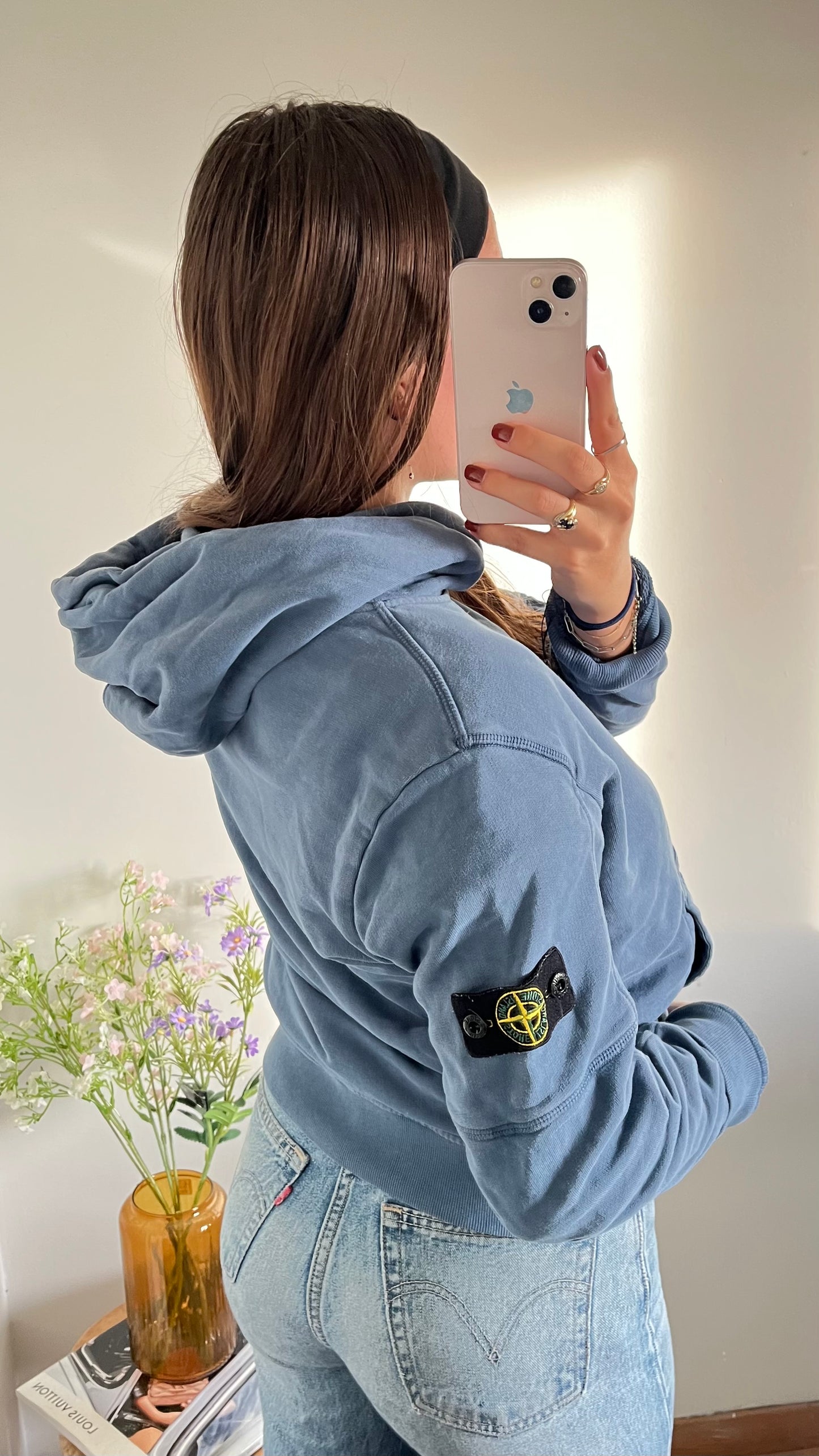 Sweat à capuche bleu Stone Island - S