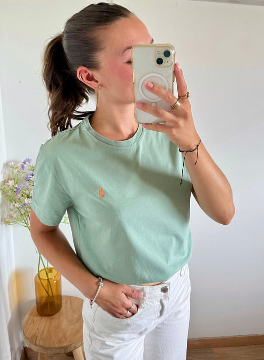 T-shirt col rond vert pastel Ralph Lauren - S
