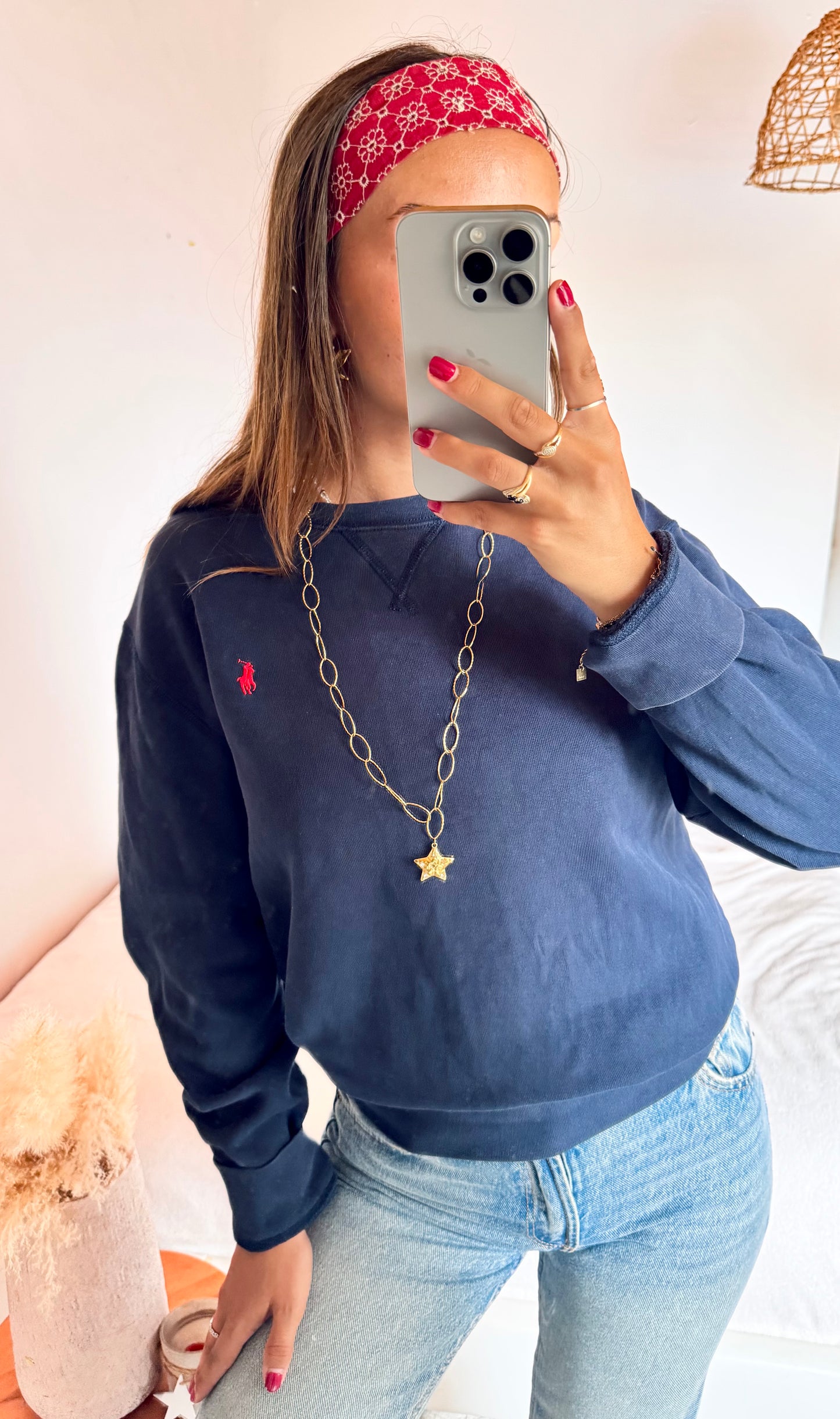 Pull col rond marine Ralph Lauren - S et M