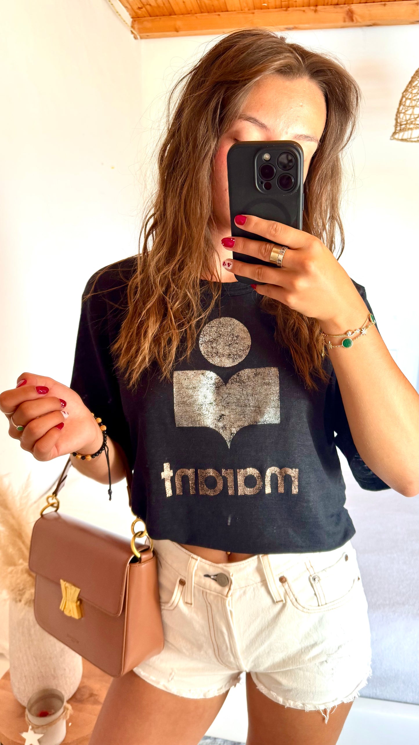 T-shirt en lin noir Isabel Marant - M