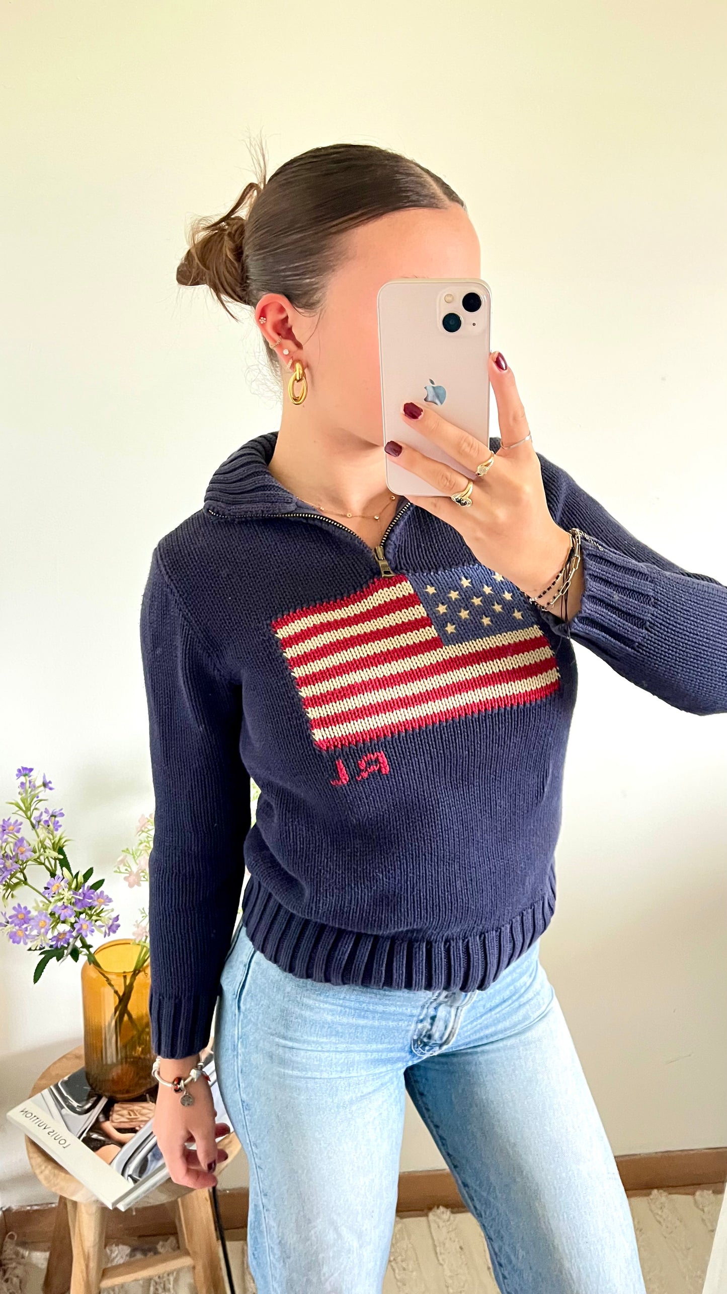 Pull demi-zippé American Flag Ralph Lauren - XS
