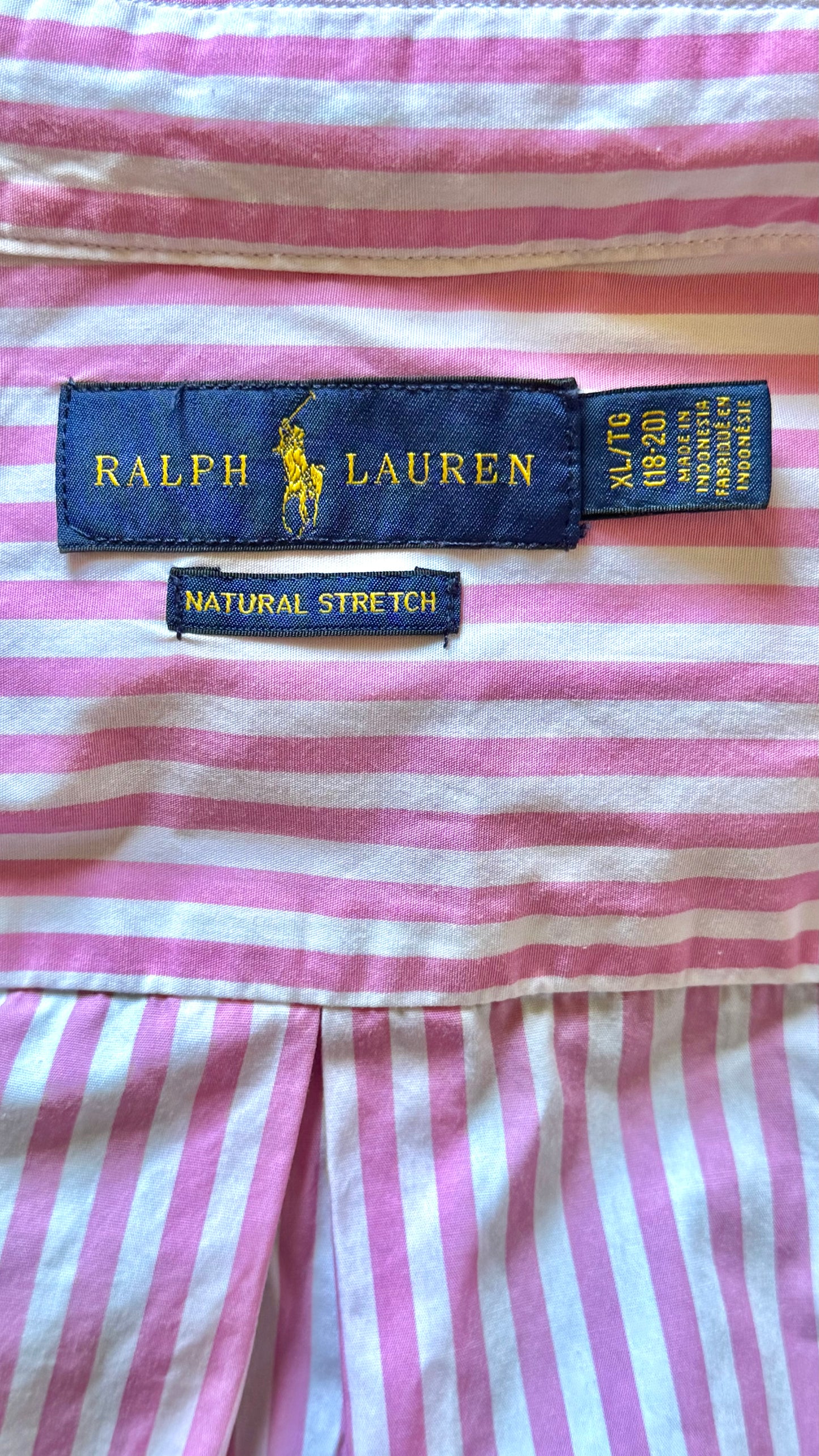 Chemise rayée rose Ralph Lauren - S/M