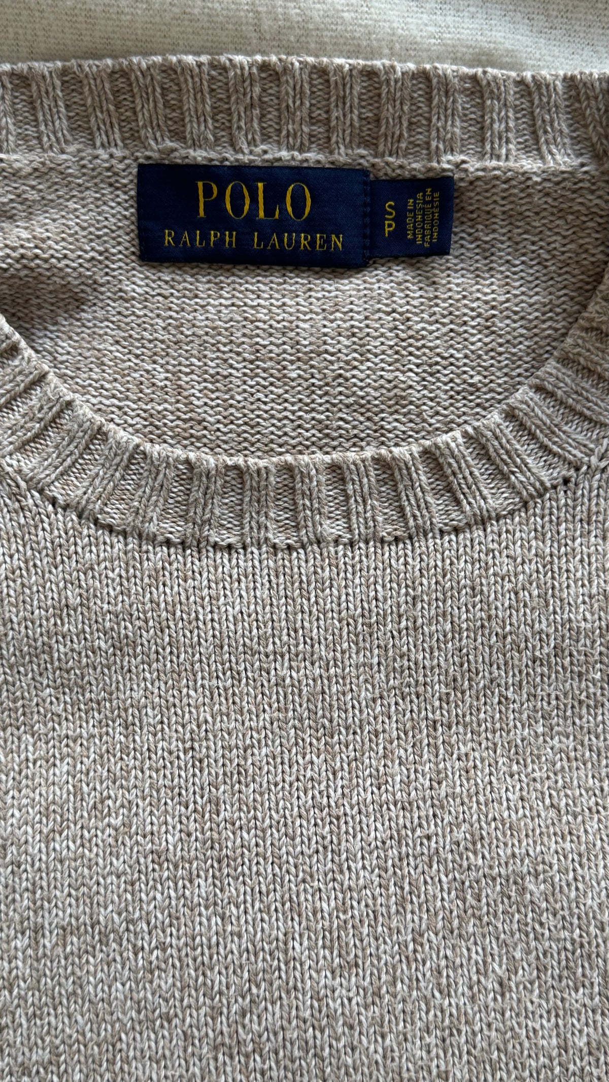 Pull en maille gris beige Ralph Lauren - S homme / M femme