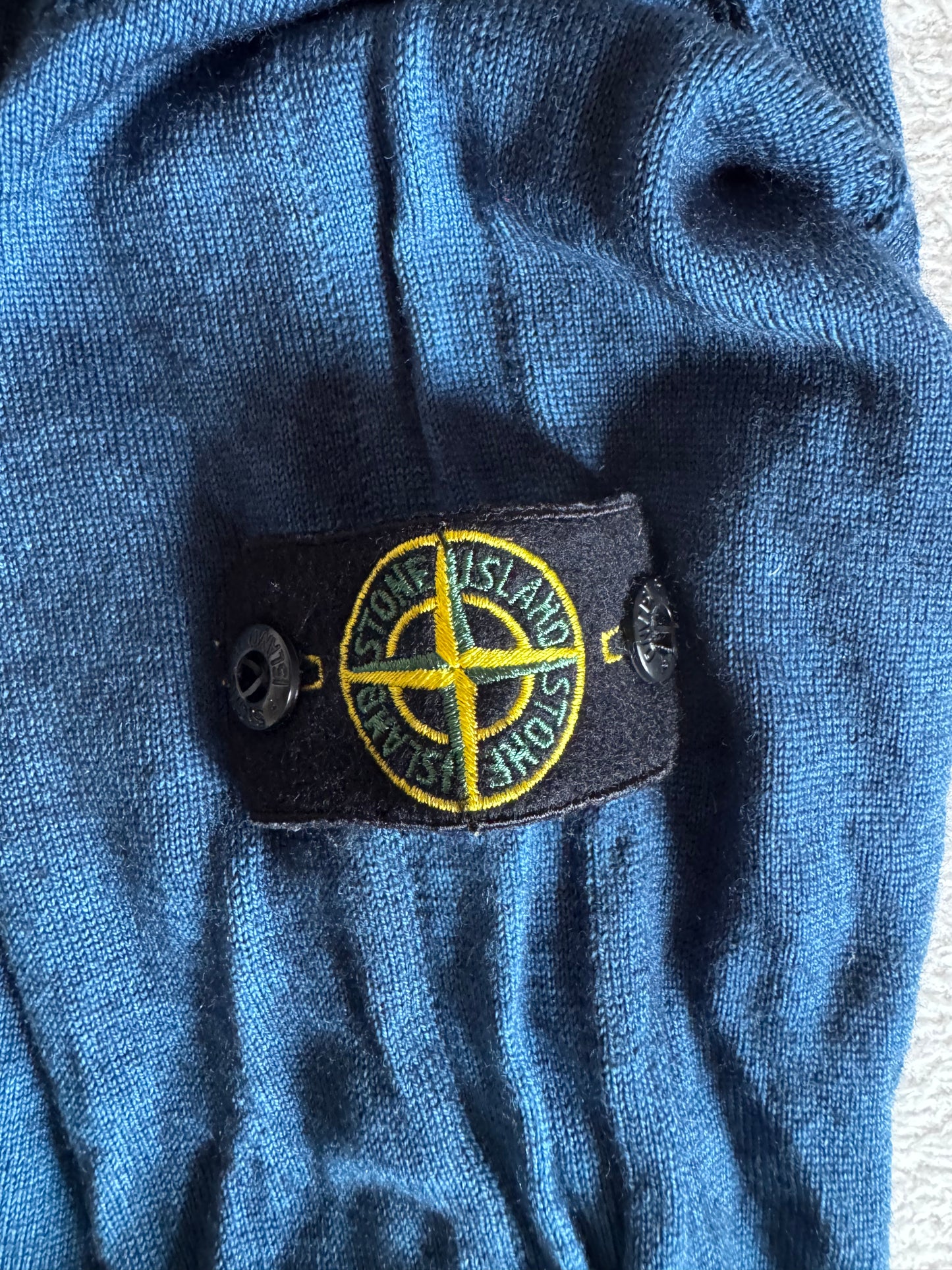 Pull col rond bleu Stone Island - S