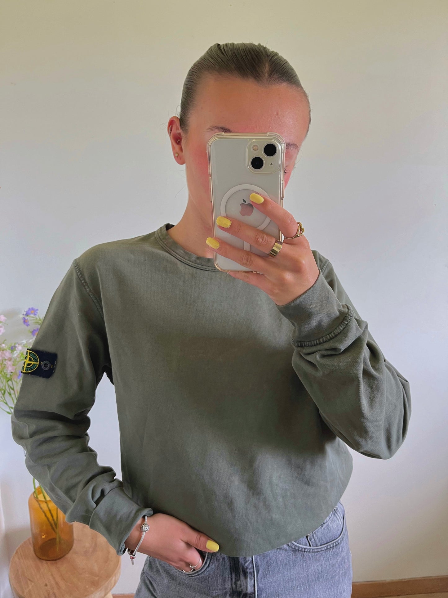 Sweat kaki Stone Island - S