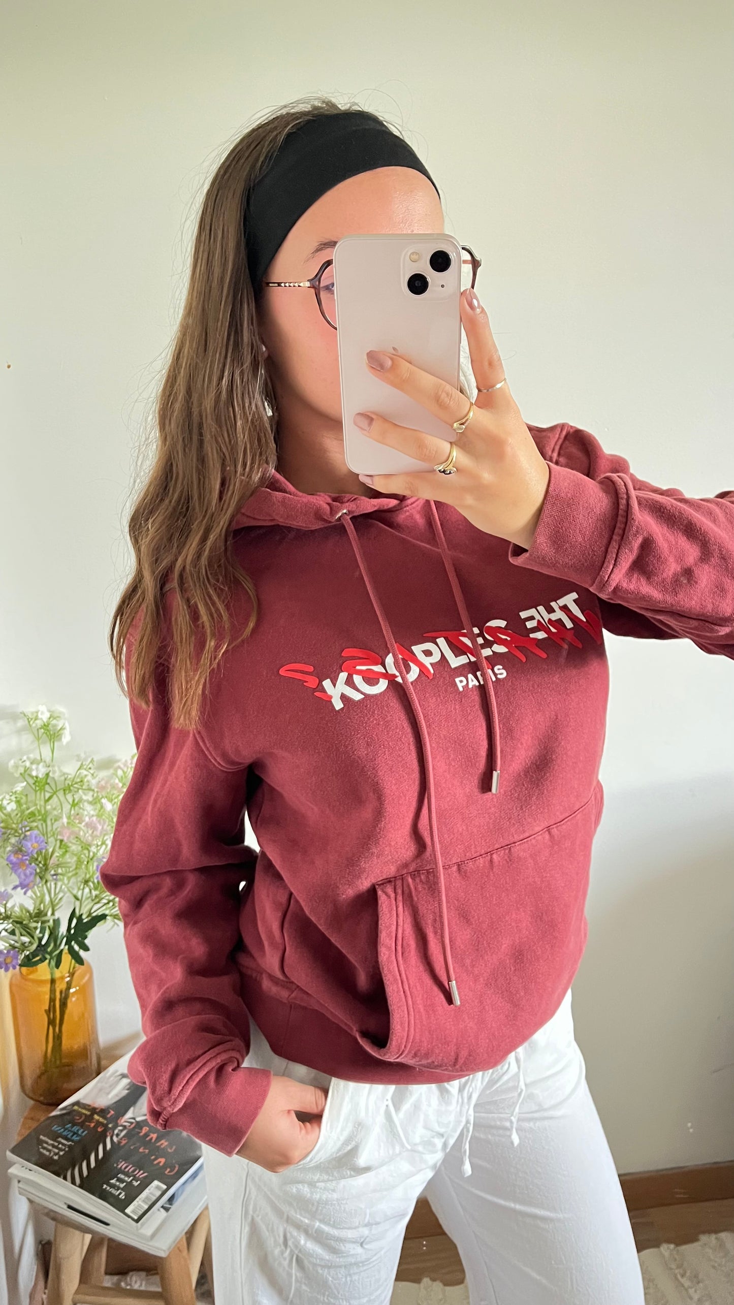 Sweat à capuche bordeaux The Kooples - M