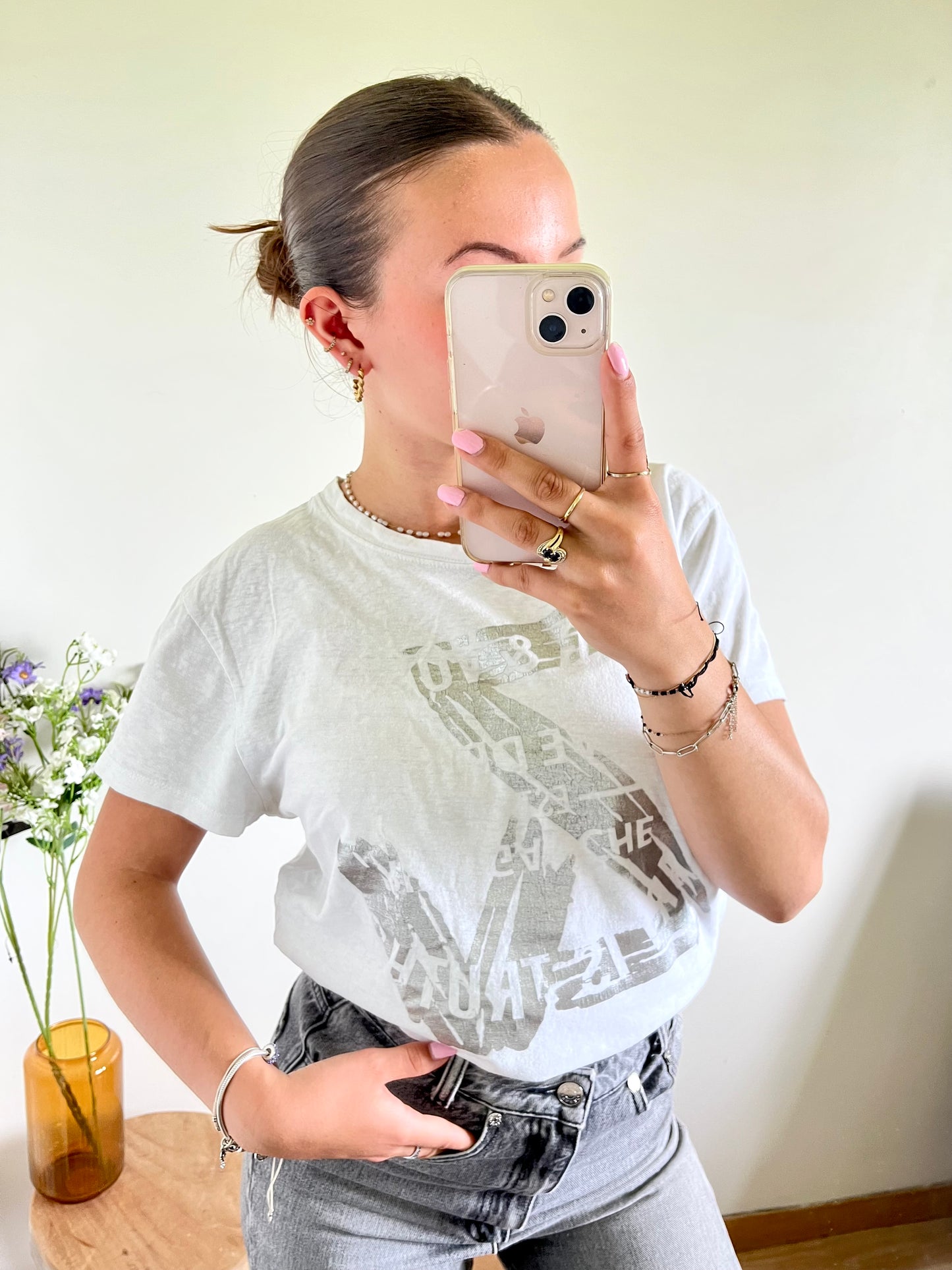 T-shirt blanc argenté Zadig & Voltaire - L