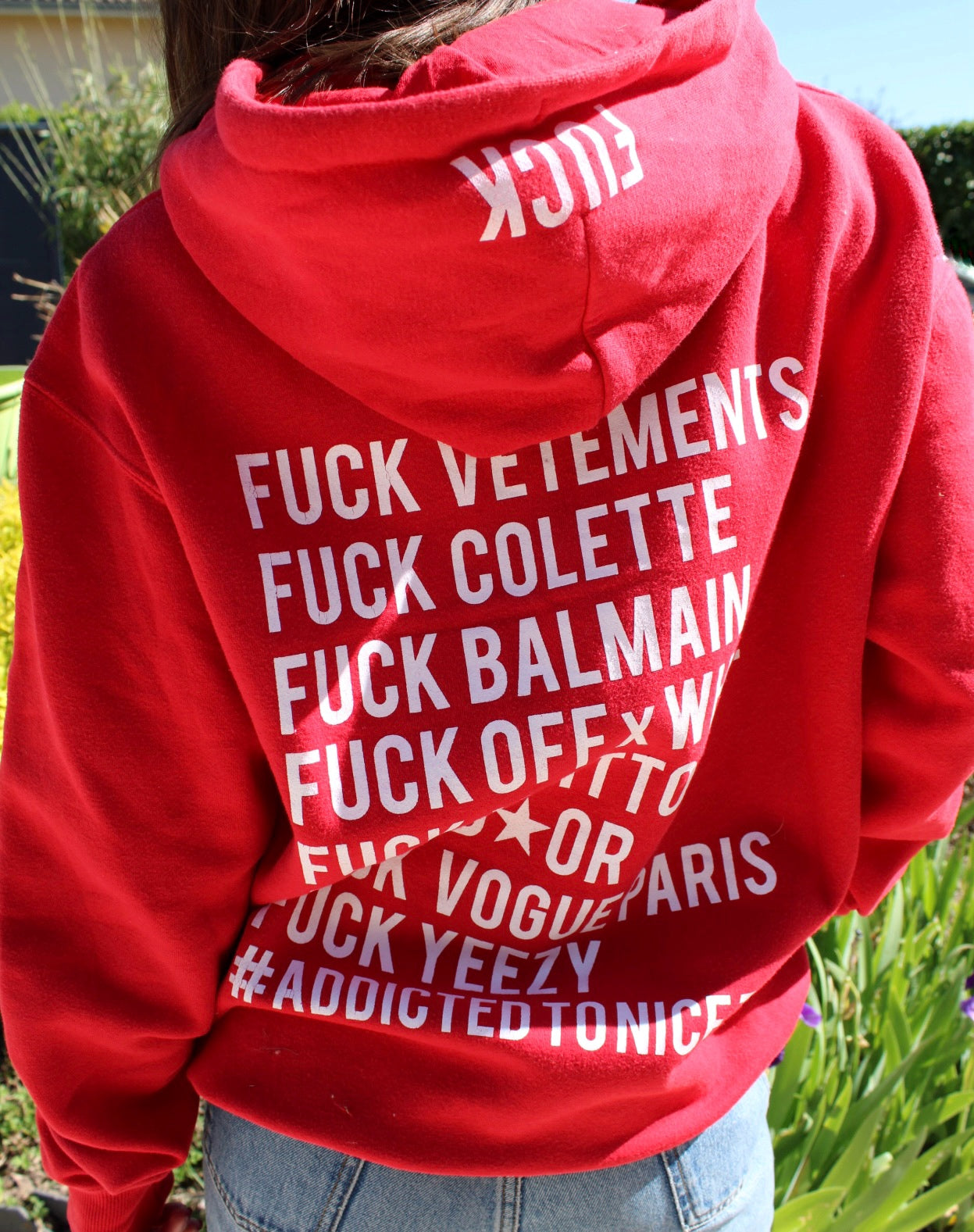Sweat ATNT PARIS rouge avec écritures au dos - M